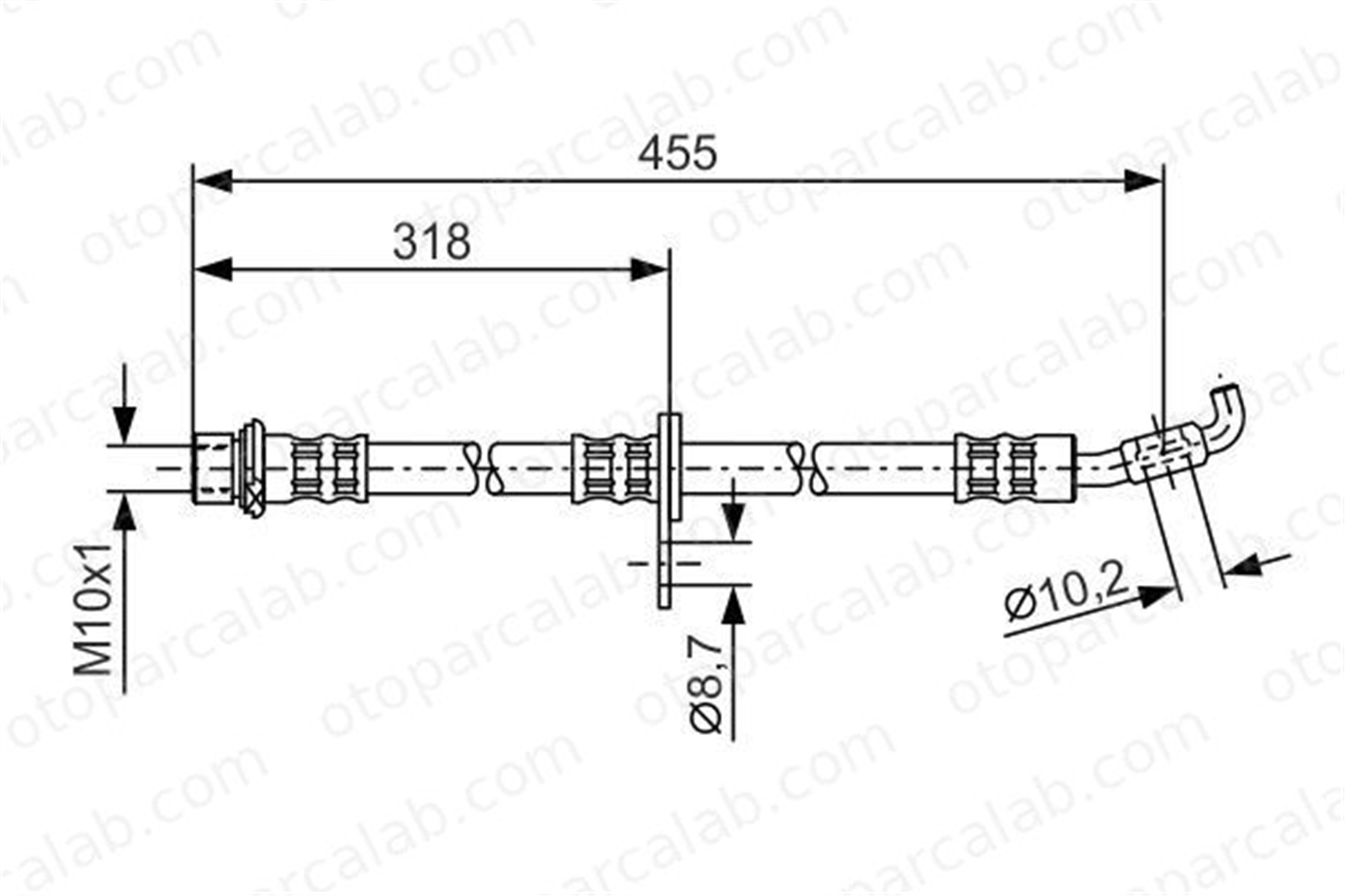 BOSCH 1 987 476 727 Fren Hortumu Ön Sağ veya Sol TOYOTA COROLLA COROLLA Compact 9094702660 9094702799