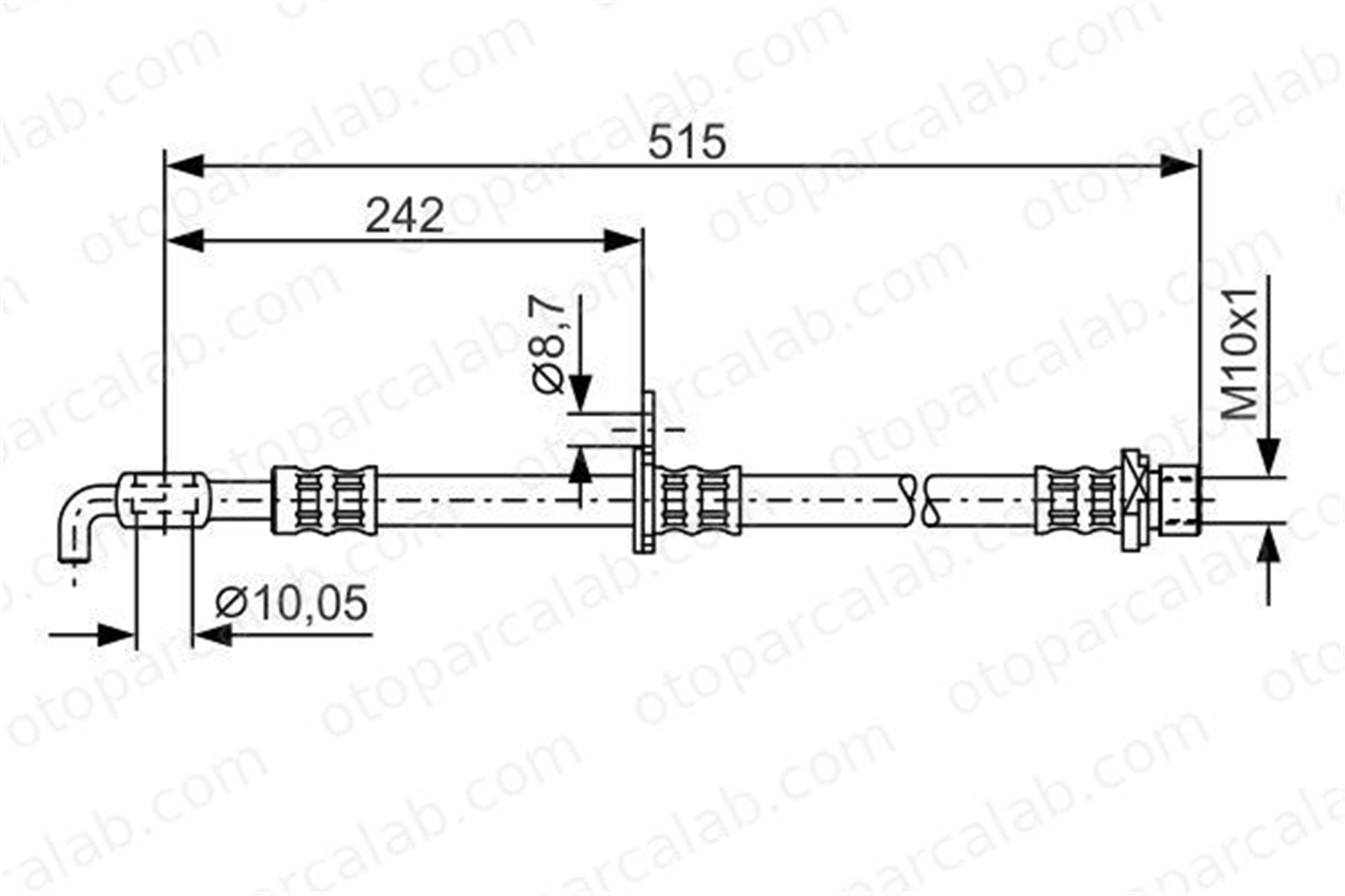 BOSCH 1 987 476 780 Fren Hortumu Ön Sağ CITROËN C1 TOYOTA AYGO 1987476780 T11014