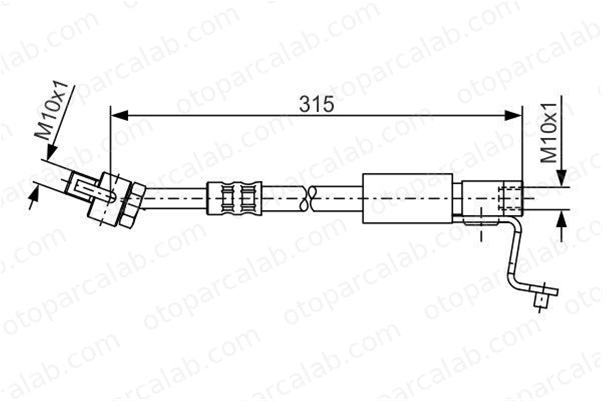 BOSCH 1 987 476 811 Fren Hortumu Ön Sağ FORD ESCORT VI Turnier ESCORT VI T24082 1051514