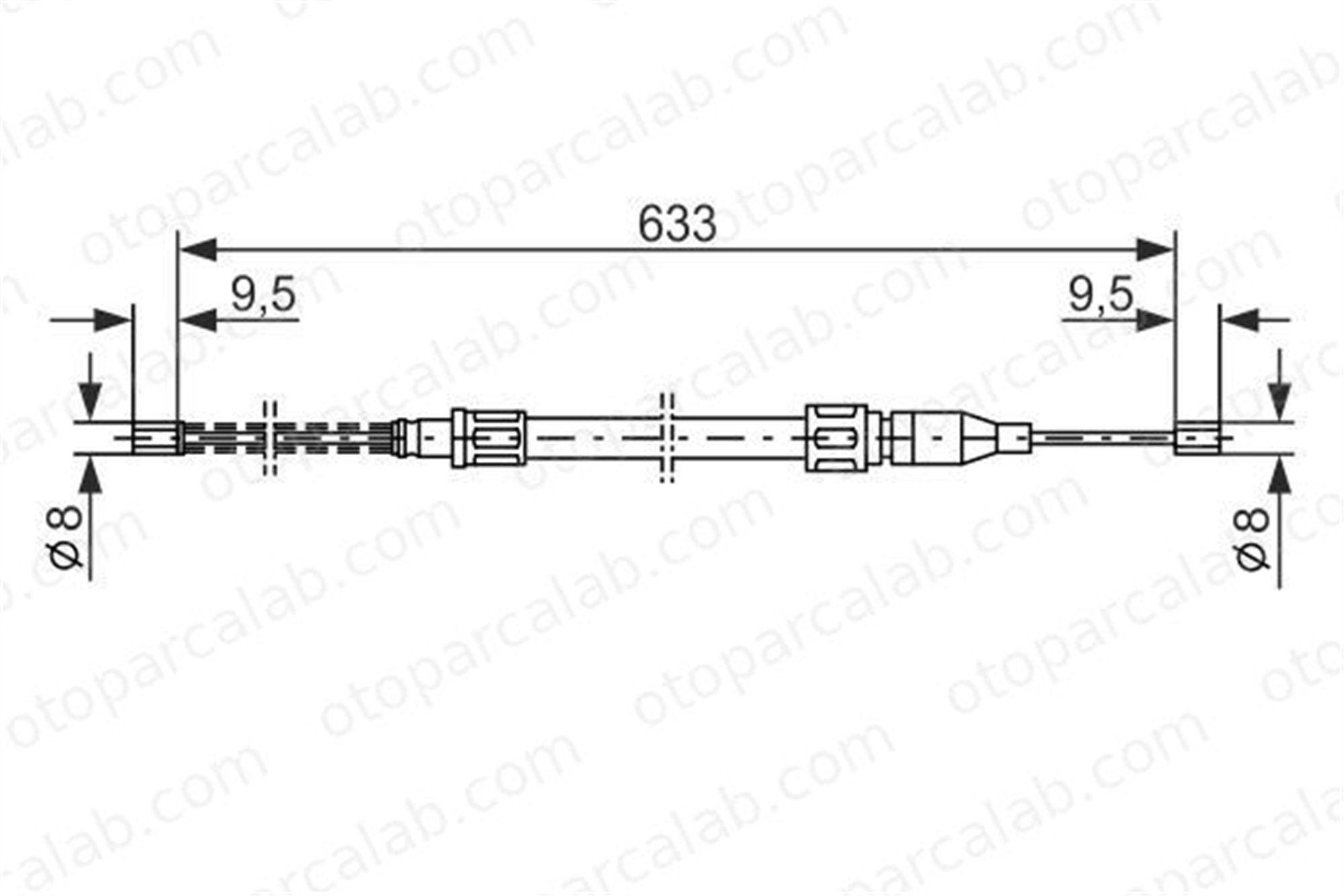 BOSCH 1 987 477 043 El Fren Teli Arka Sağ veya Sol VW POLO Coupe POLO II 867609701