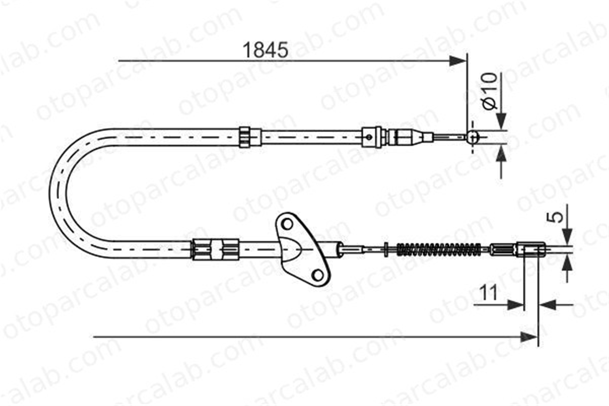 BOSCH 1 987 477 118 El Fren Teli Arka Sağ MERCEDES-BENZ T1 Platform şasi T1 Panelvan/Van A6014204785 6014204785