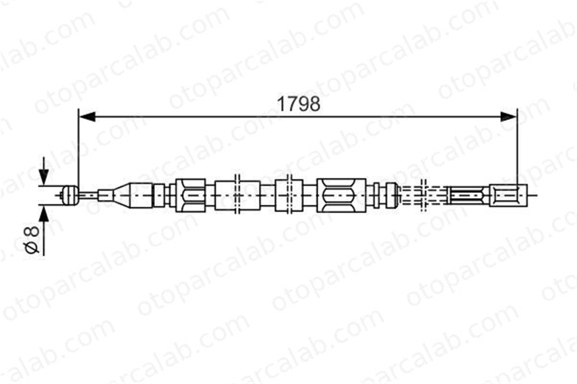 BOSCH 1 987 477 211 El Fren Teli Arka Sağ veya Sol MERCEDES-BENZ T1 Platform şasi T1 Panelvan/Van 6014201185 A6014201185