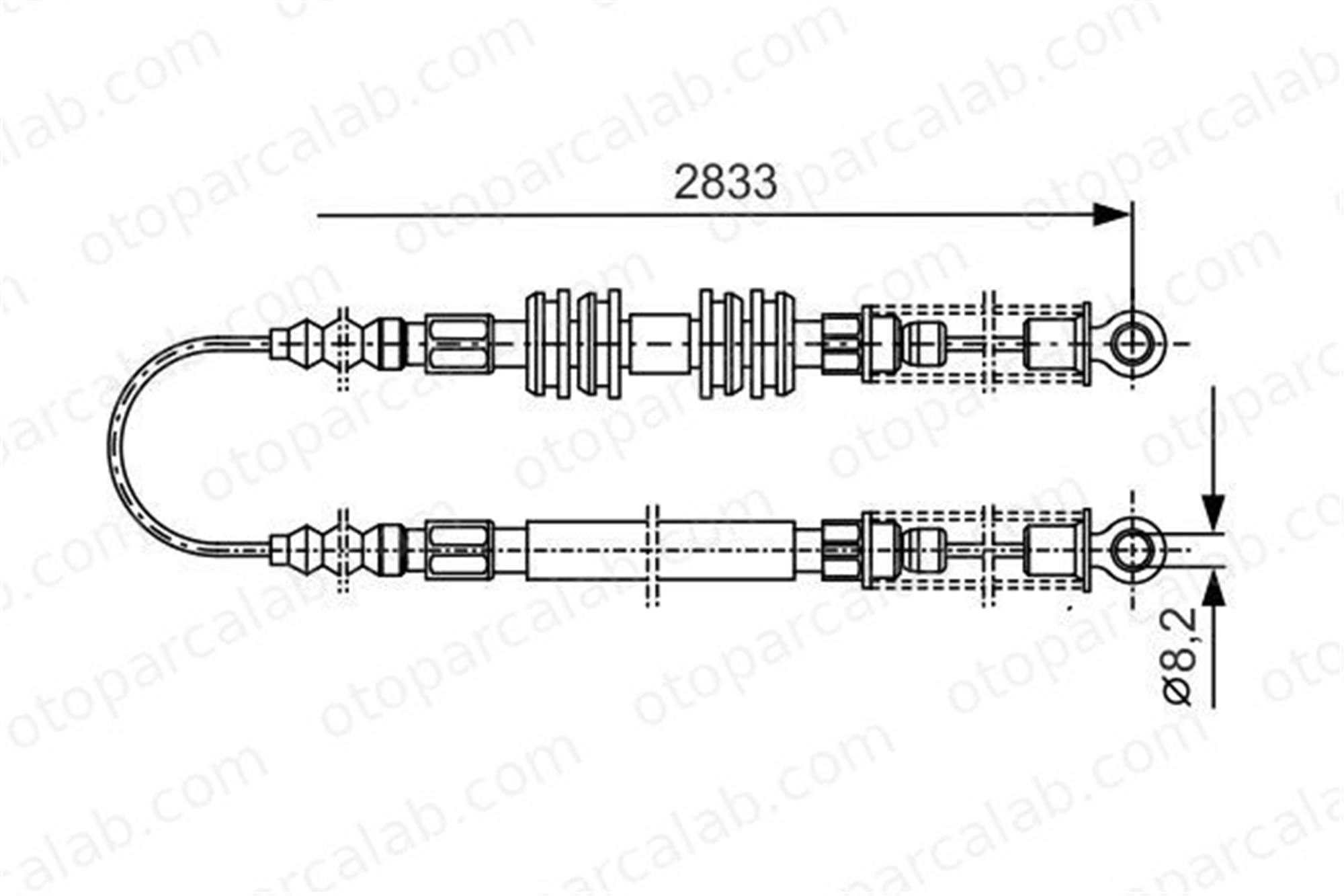 BOSCH 1 987 477 296 El Fren Teli Arka Sağ veya Sol INNOCENTI ELBA FIAT ELBA 7522590 5969735