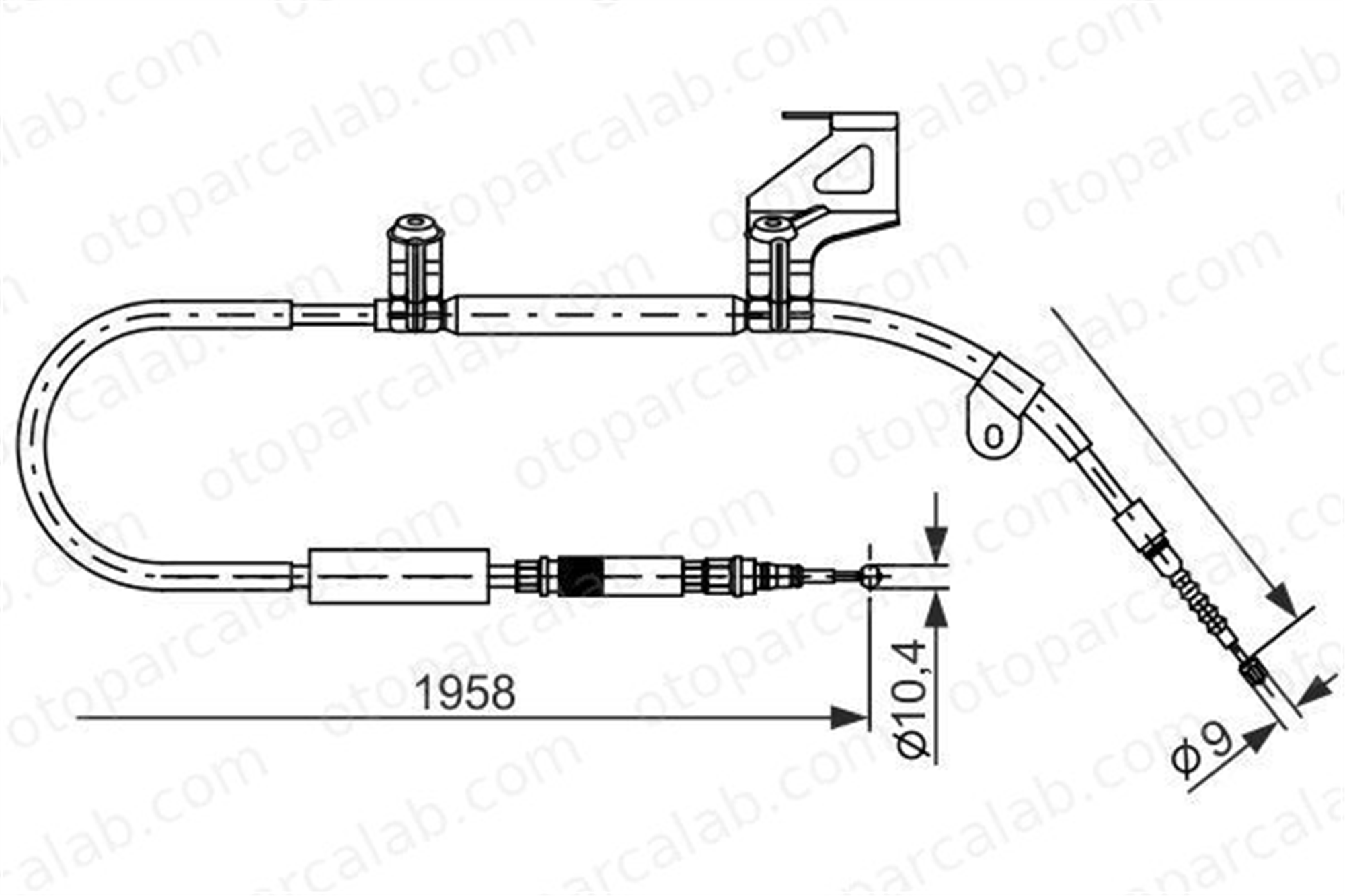 BOSCH 1 987 477 604 El Fren Teli Arka Sağ AUDI A6 C5 Avant A6 C5 1987477604 4B0609722L