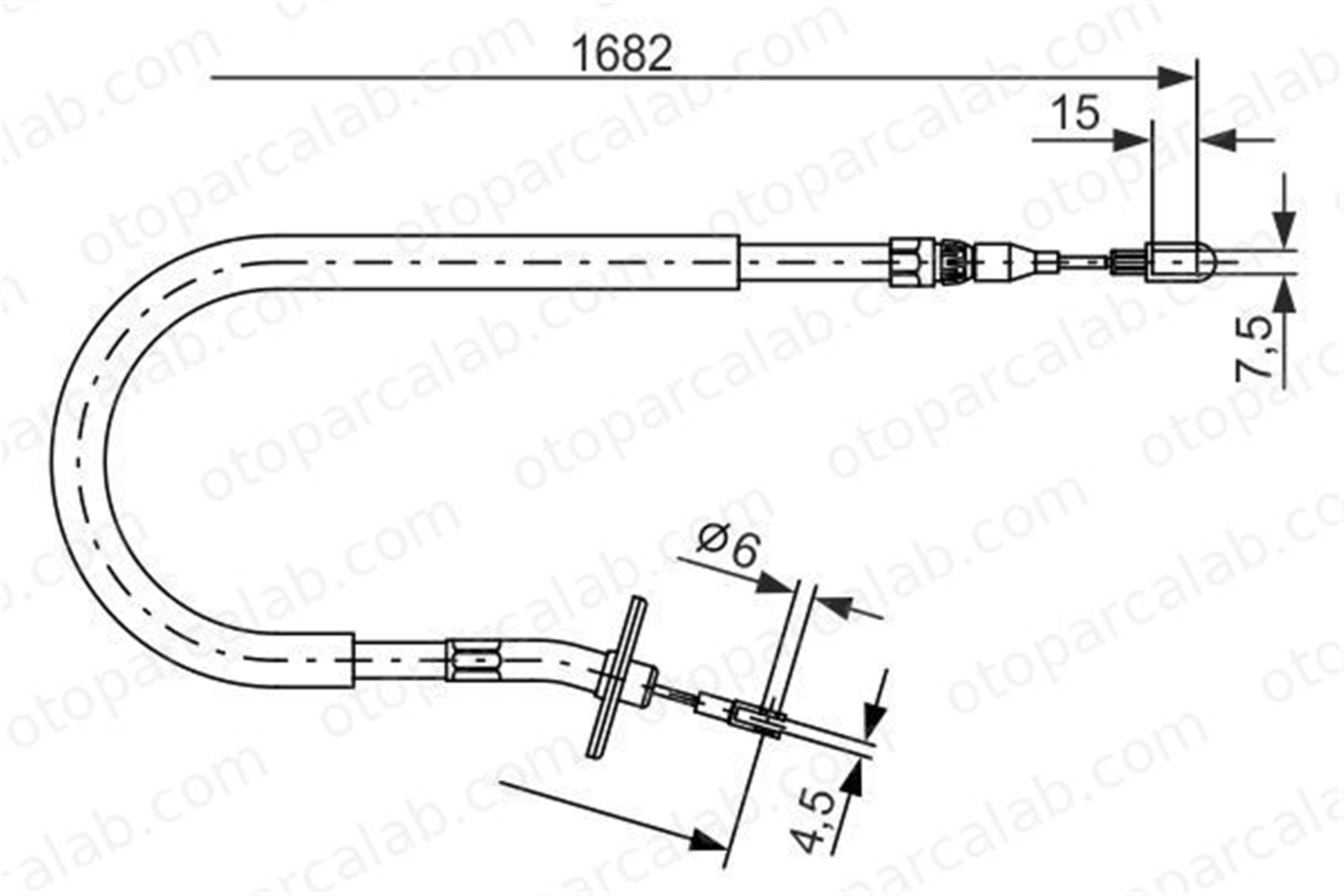 BOSCH 1 987 477 703 El Fren Teli Arka Sol MERCEDES-BENZ SPRINTER 4-t Panelvan/Van SPRINTER 4-t Platform şasi A6674204685