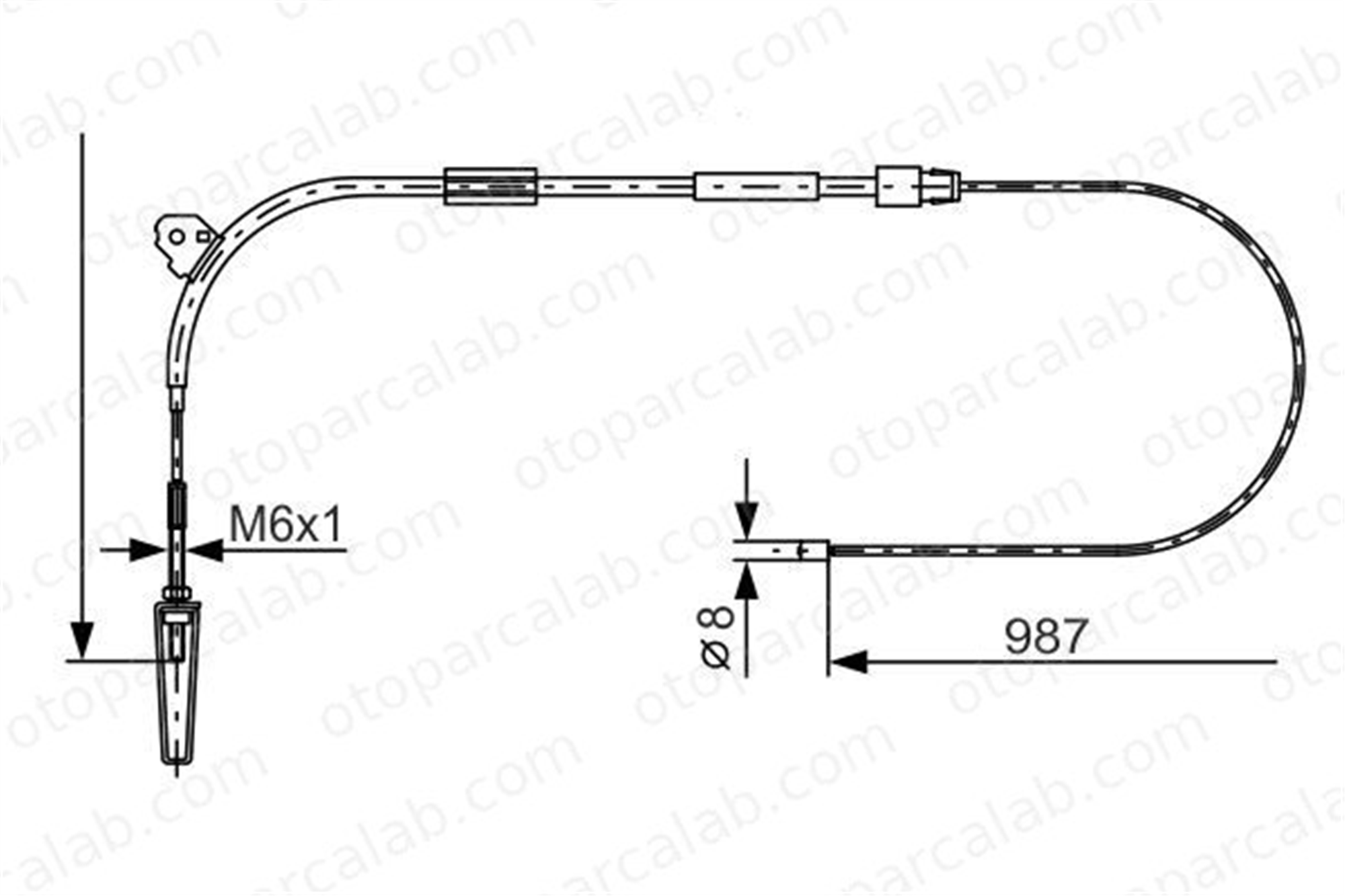 BOSCH 1 987 477 960 El Fren Teli Ön Sağ veya Sol MERCEDES-BENZ A-SERISI A1684201385 1684201385
