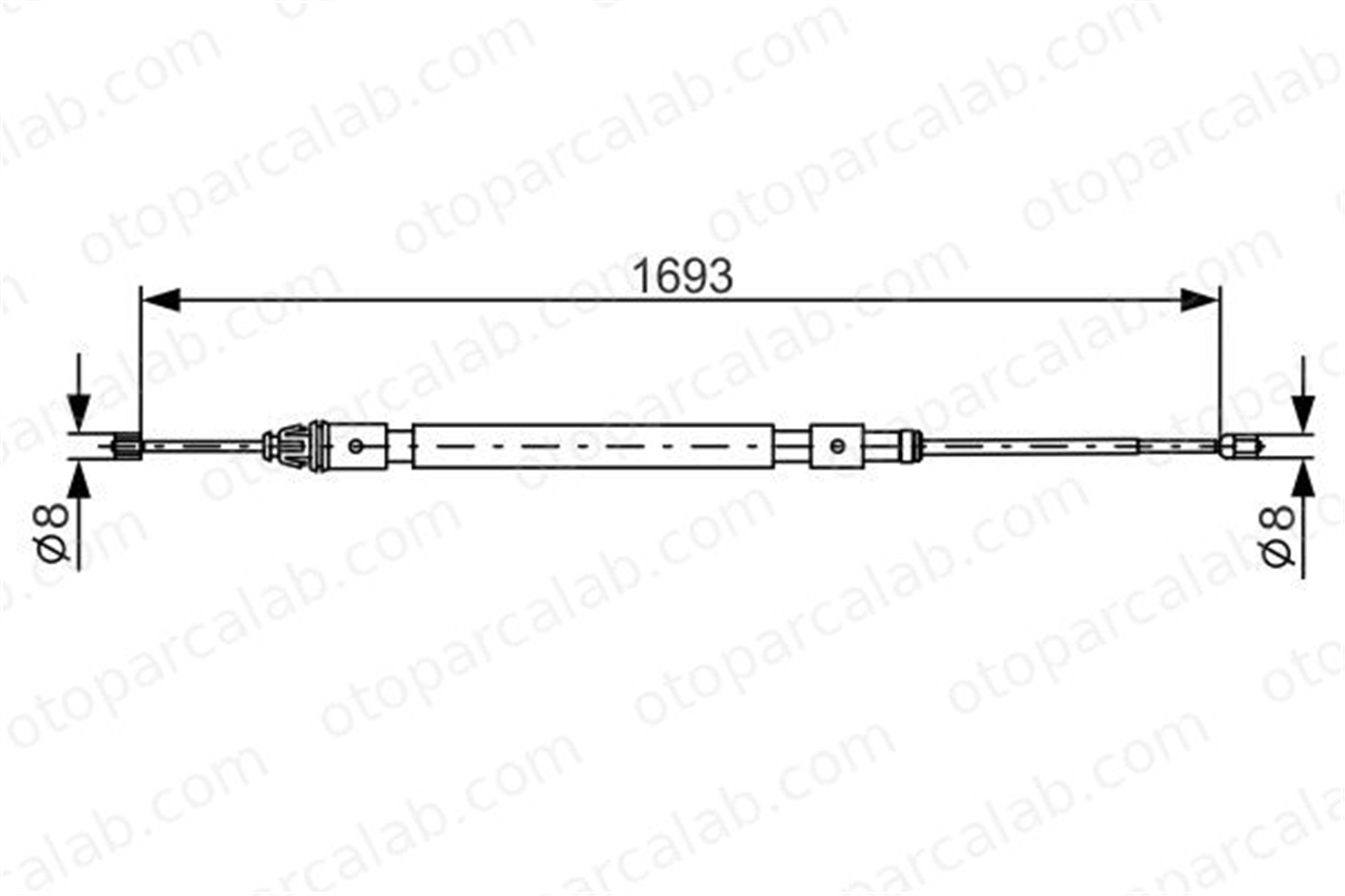 BOSCH 1 987 477 993 El Fren Teli Arka Sağ veya Sol CITROËN C3 I C3 Pluriel 1987477993 4745Y9