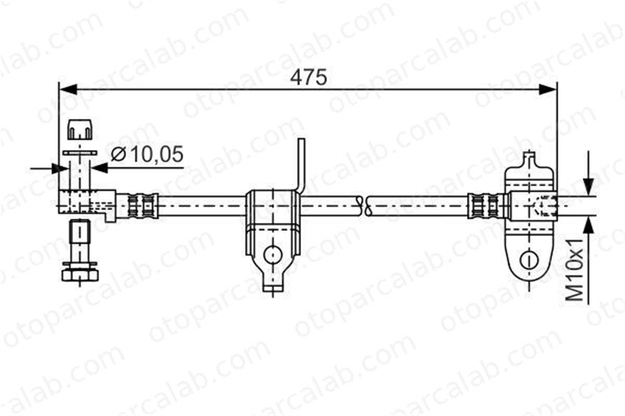 BOSCH 1 987 481 045 Fren Hortumu Ön Sağ veya Sol FORD TRANSIT Panelvan/Van TRANSIT Platform şasi 1987481045 4419596