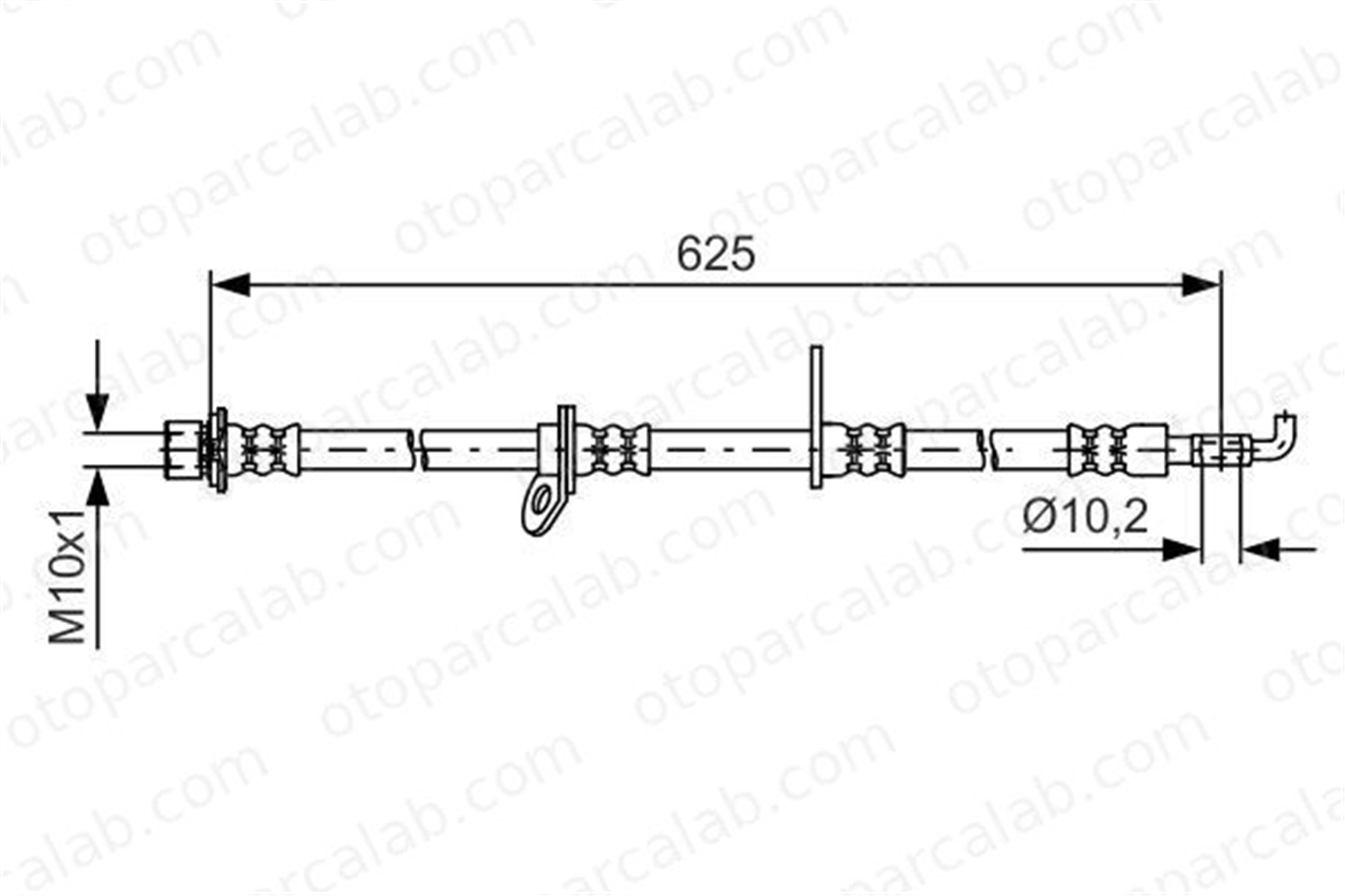 BOSCH 1 987 481 594 Fren Hortumu Ön Sağ veya Sol TOYOTA IQ 9094702G44 9094702F93
