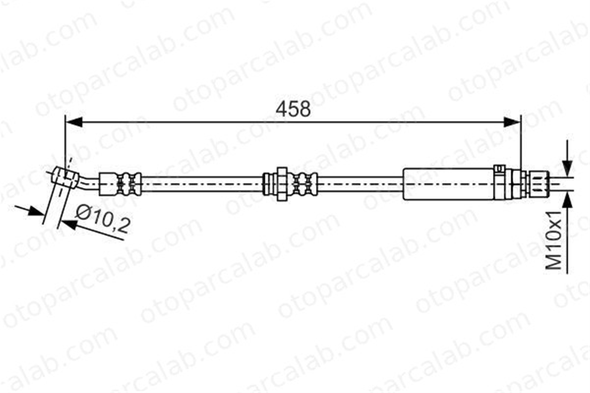 BOSCH 1 987 481 663 Fren Hortumu Ön Sağ CHEVROLET REZZO MPV DAEWOO REZZO 96397207