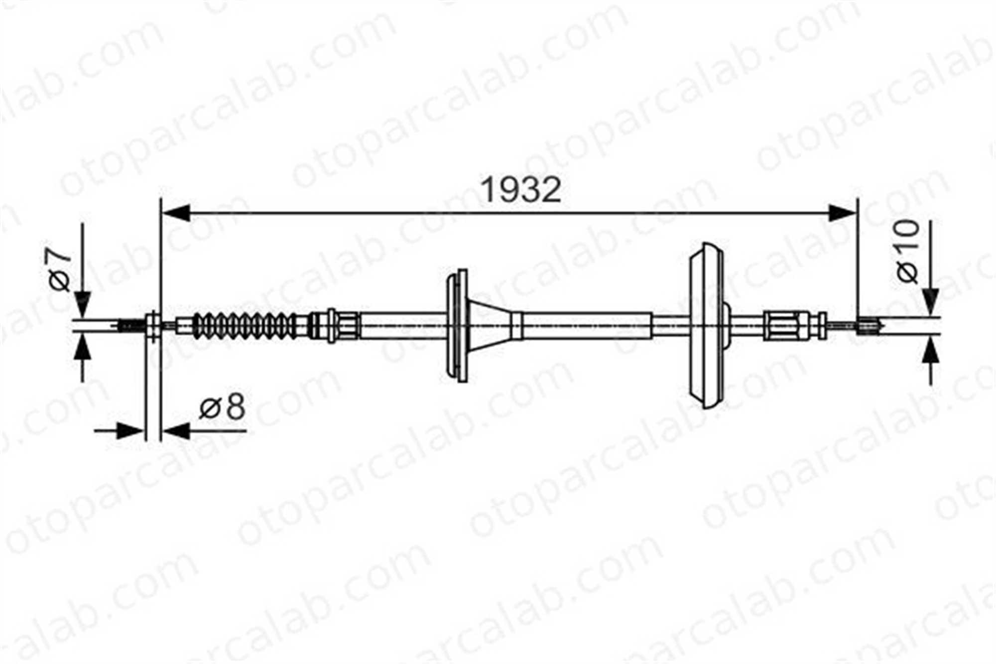 BOSCH 1 987 482 021 El Fren Teli Arka Sağ veya Sol SAAB 9-3 Station wagon 9-3 1987482021 12801833