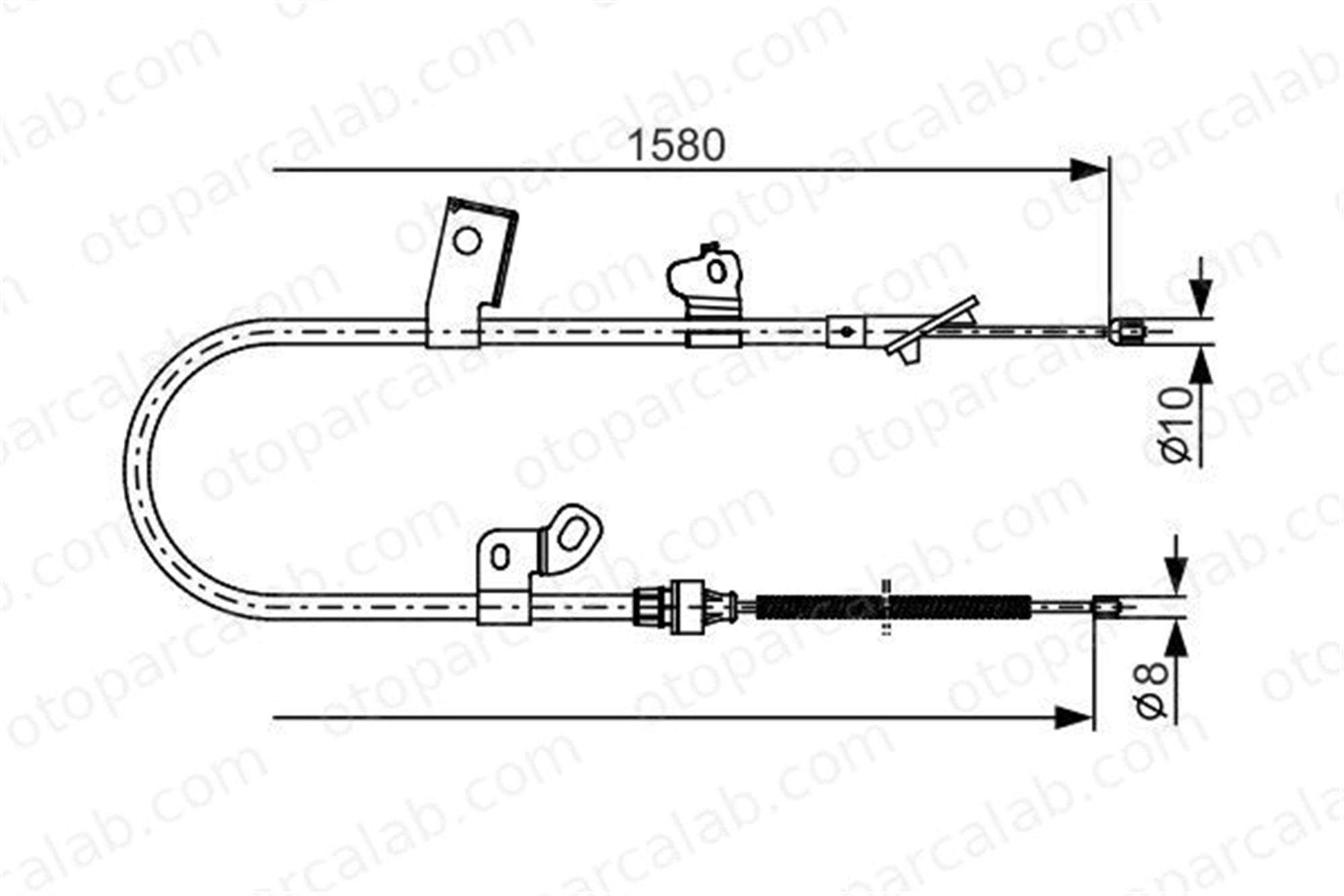 BOSCH 1 987 482 155 El Fren Teli Arka Sol TOYOTA YARIS 464300D010