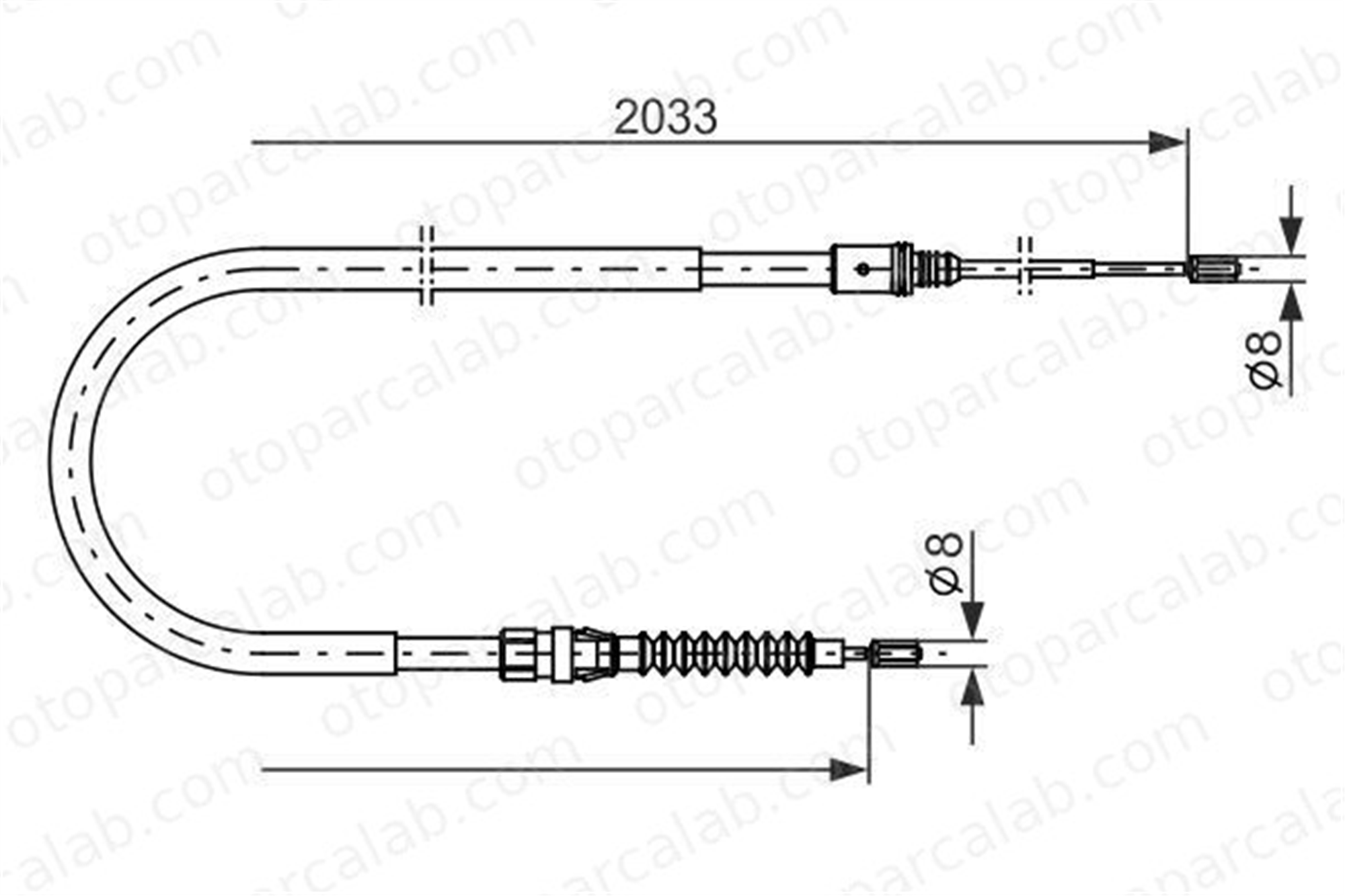 BOSCH 1 987 482 190 El Fren Teli Arka Sağ veya Sol PEUGEOT 308 I CITROËN C4 II 474631