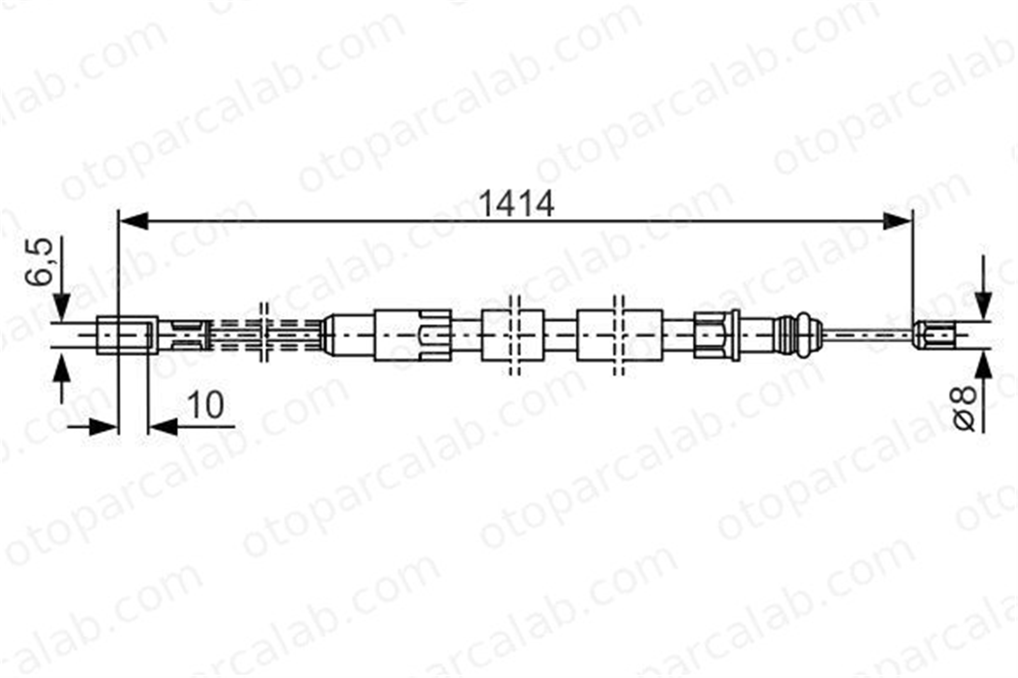 BOSCH 1 987 482 215 El Fren Teli Arka Sol VW TRANSPORTER T3 Minibüs/Otobüs TRANSPORTER T3 Panelvan/Van 251609701D