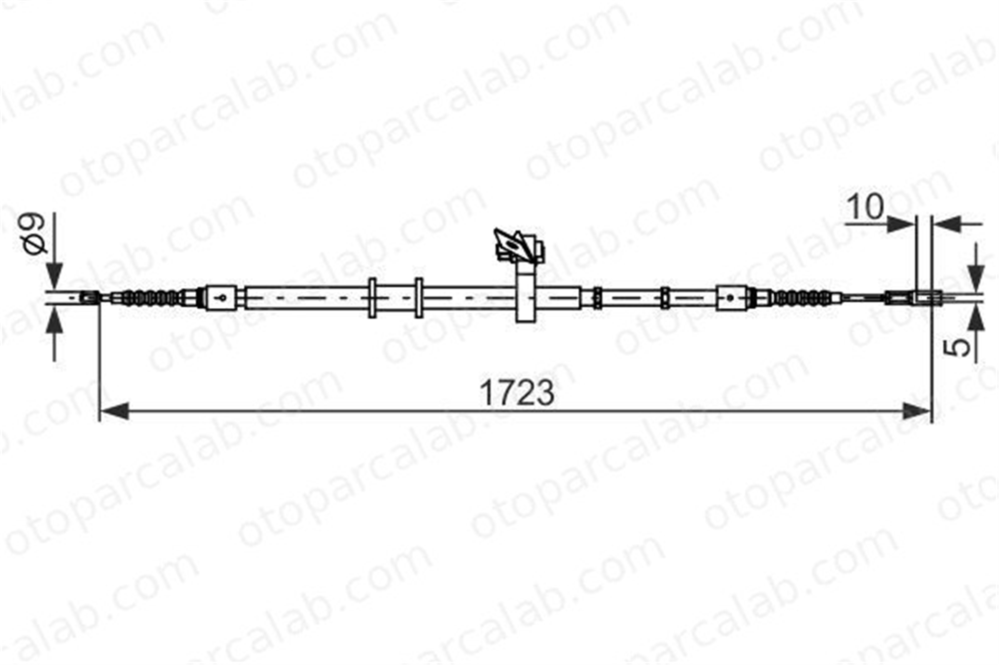 BOSCH 1 987 482 269 El Fren Teli Arka Sağ AUDI 80 B4 Sedan 80 B4 Avant 8A0609702A