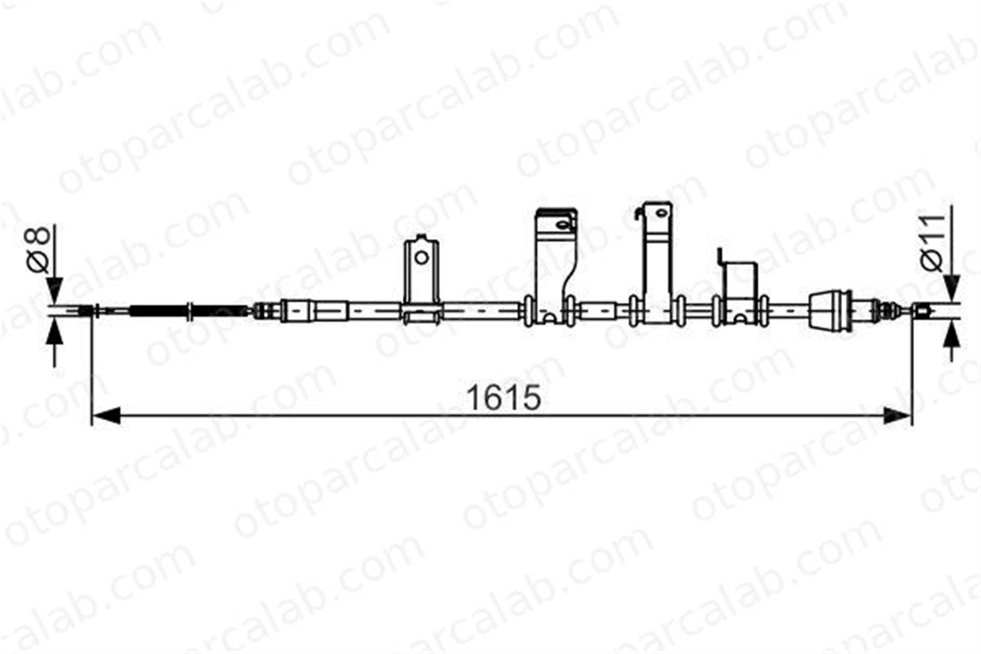 BOSCH 1 987 482 349 El Fren Teli Arka Sol HYUNDAI i20 I 1987482349 597601J000