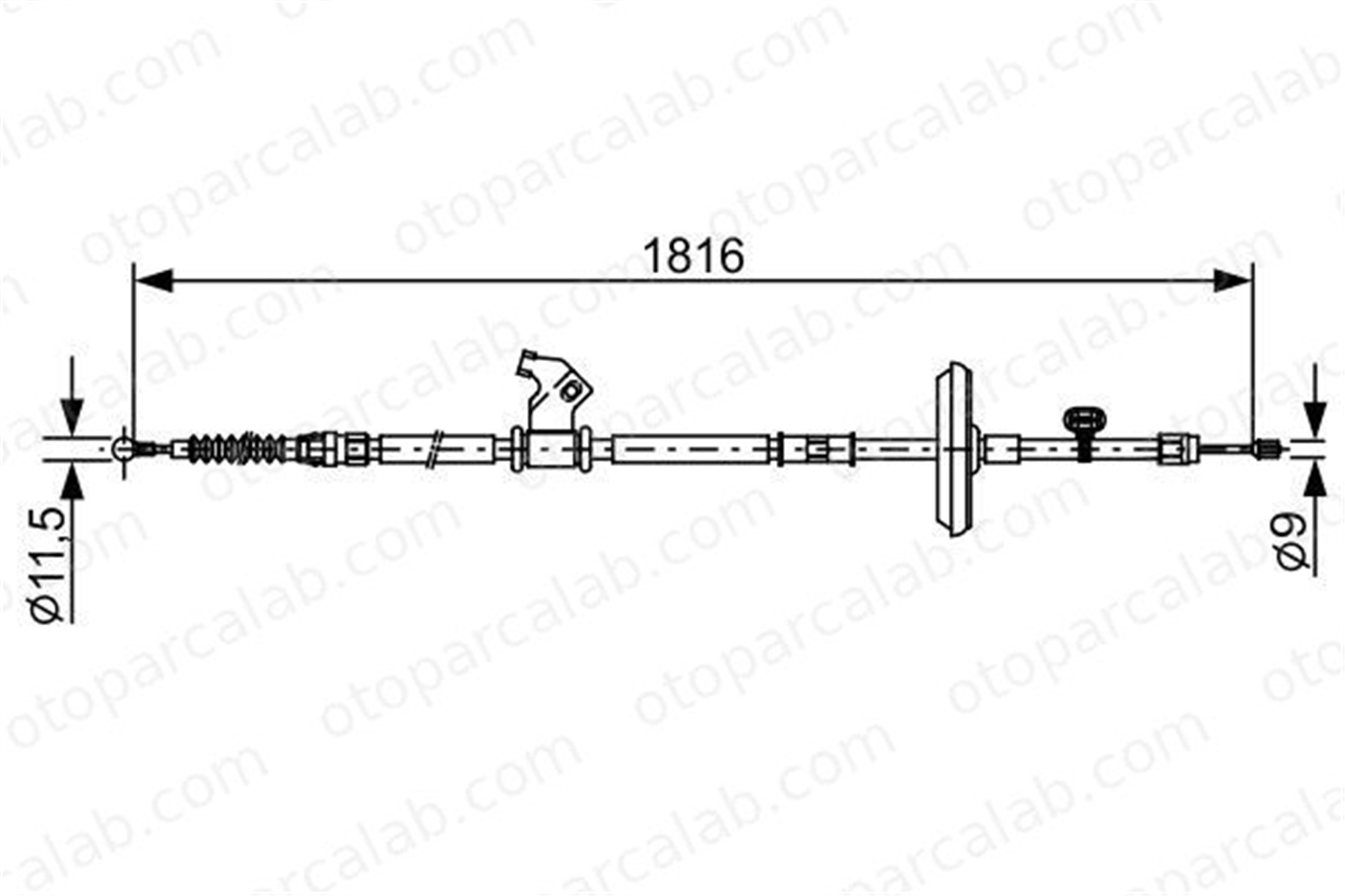 BOSCH 1 987 482 535 El Fren Teli Arka Sağ OPEL ASTRA J GTC CASCADA 13409695 522102
