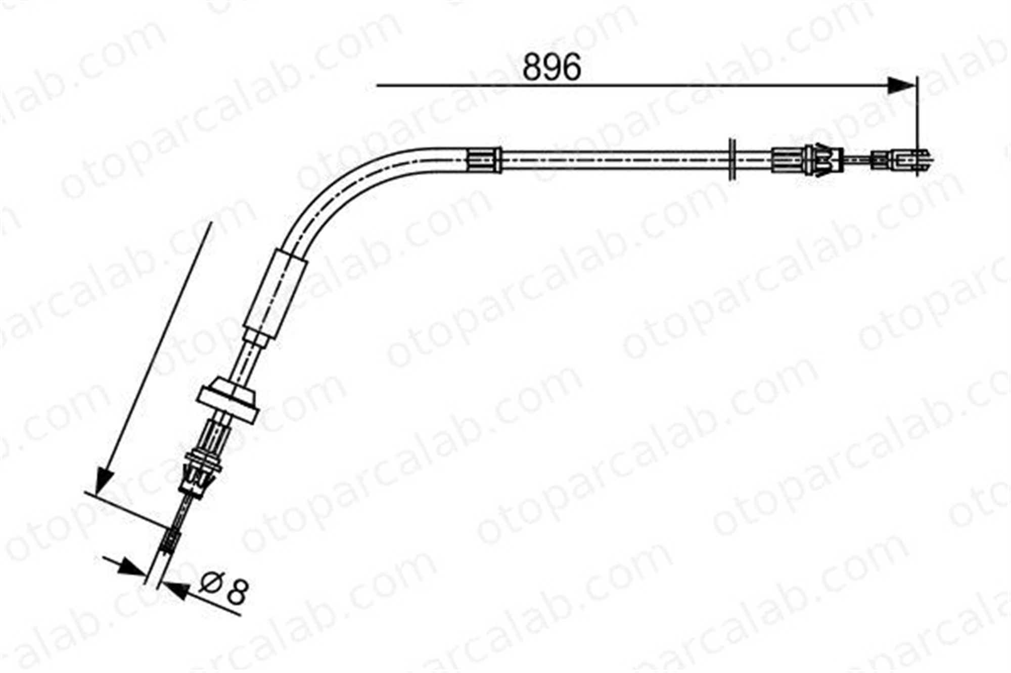 BOSCH 1 987 482 543 El Fren Teli Ön Sağ veya Sol FORD TRANSIT CUSTOM V362 Minibüs/Otobüs TRANSIT CUSTOM V362 Panelvan/Van BK212853BC 1849667