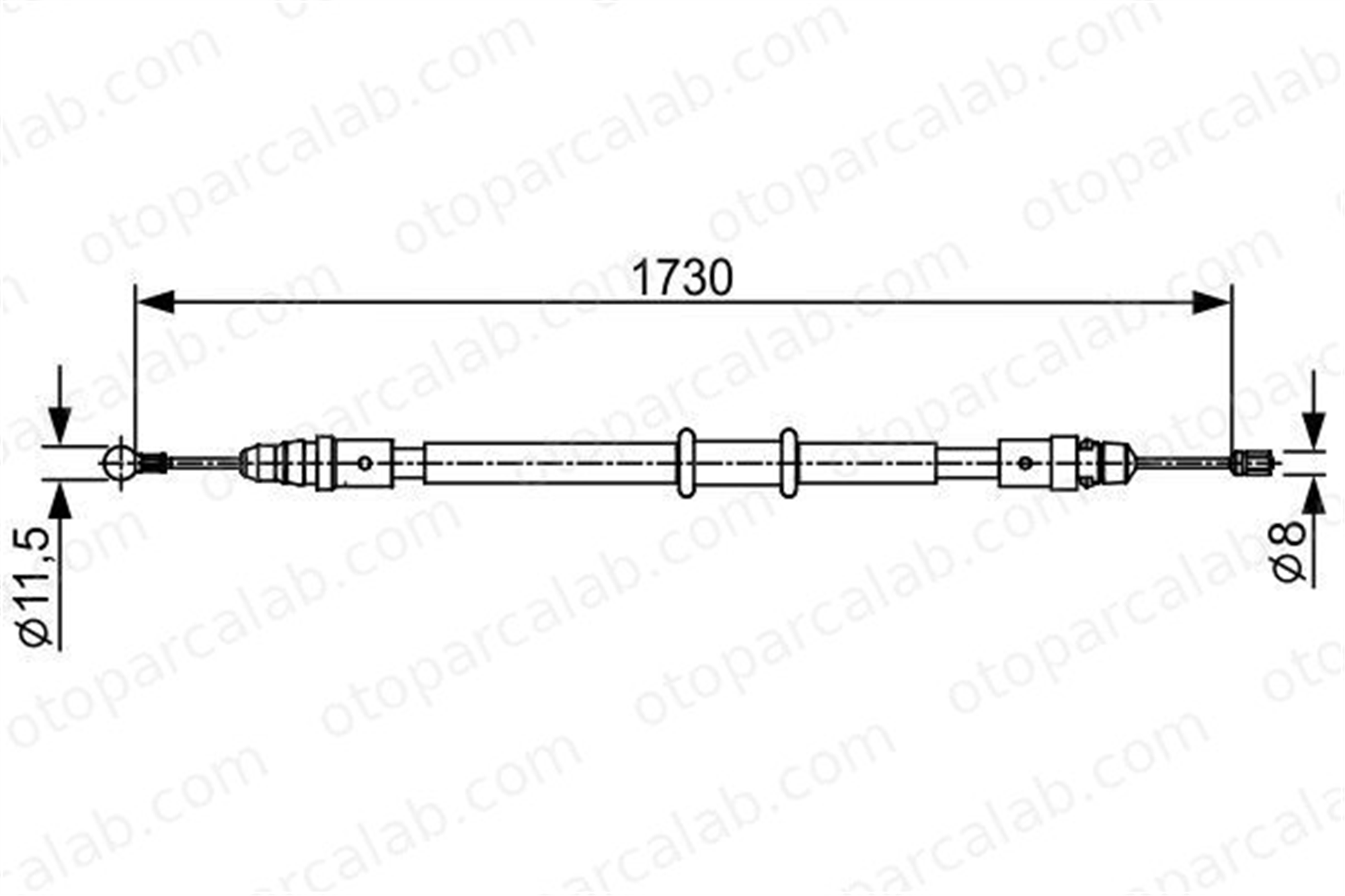 BOSCH 1 987 482 549 El Fren Teli Arka Sağ veya Sol RENAULT MASTER III Panelvan/Van MASTER III Platform şasi 364007808R