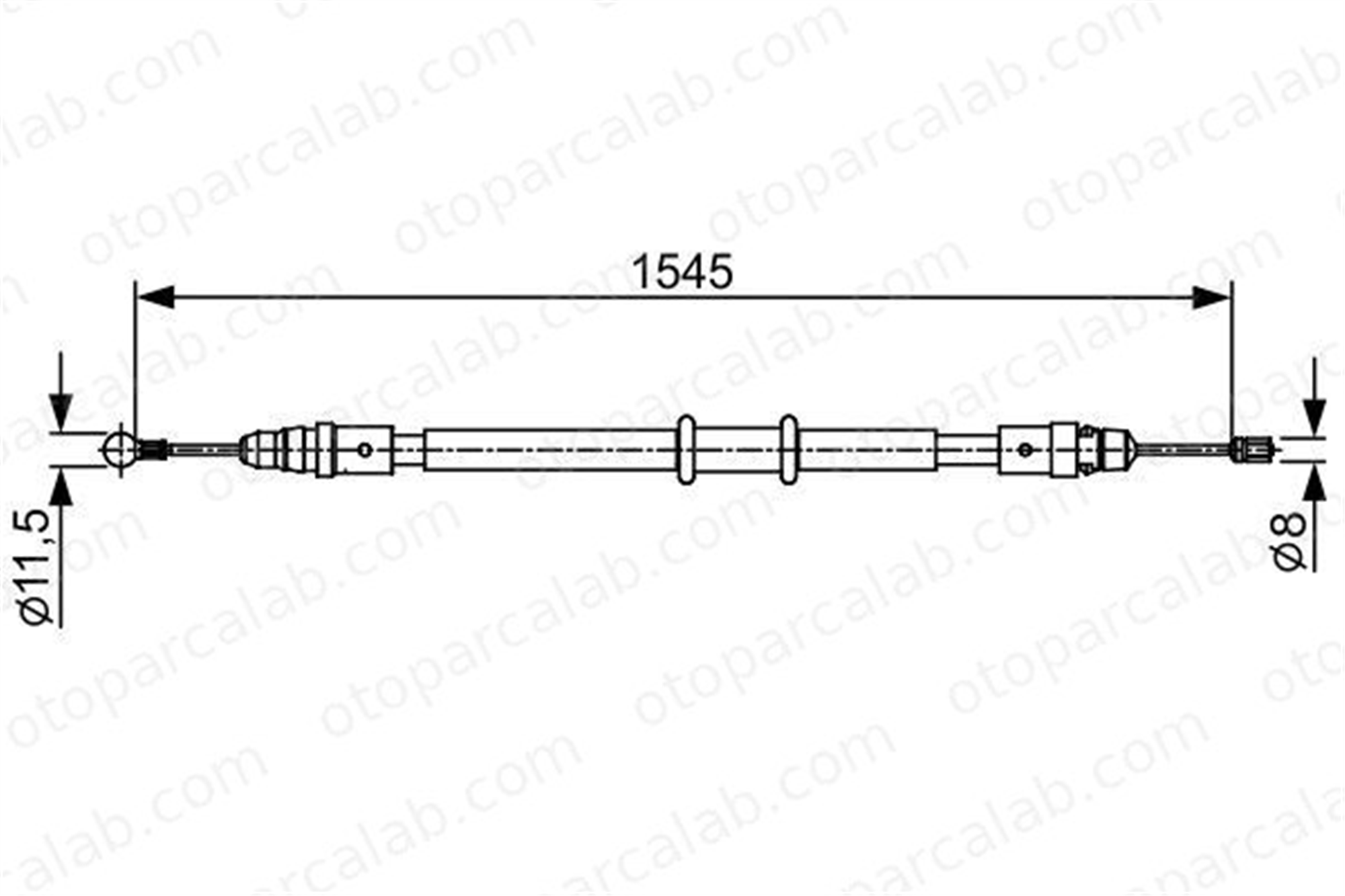 BOSCH 1 987 482 551 El Fren Teli Arka Sağ veya Sol RENAULT MASTER III Panelvan/Van MASTER III Platform şasi 8200727569