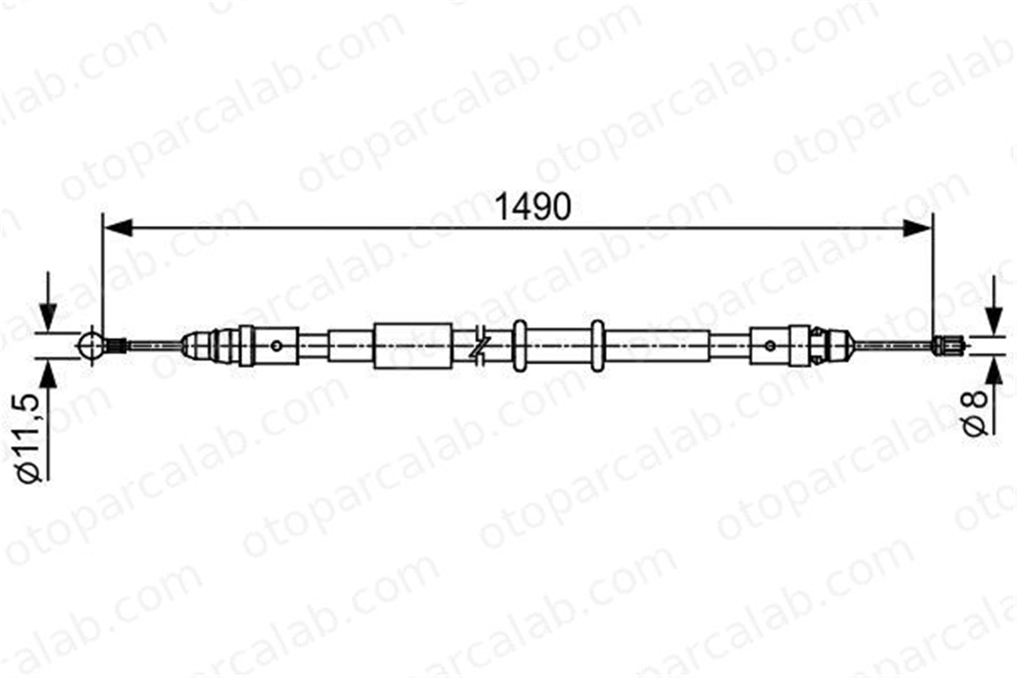 BOSCH 1 987 482 553 El Fren Teli Arka Sağ veya Sol RENAULT MASTER III Panelvan/Van MASTER III Platform şasi 8200727571