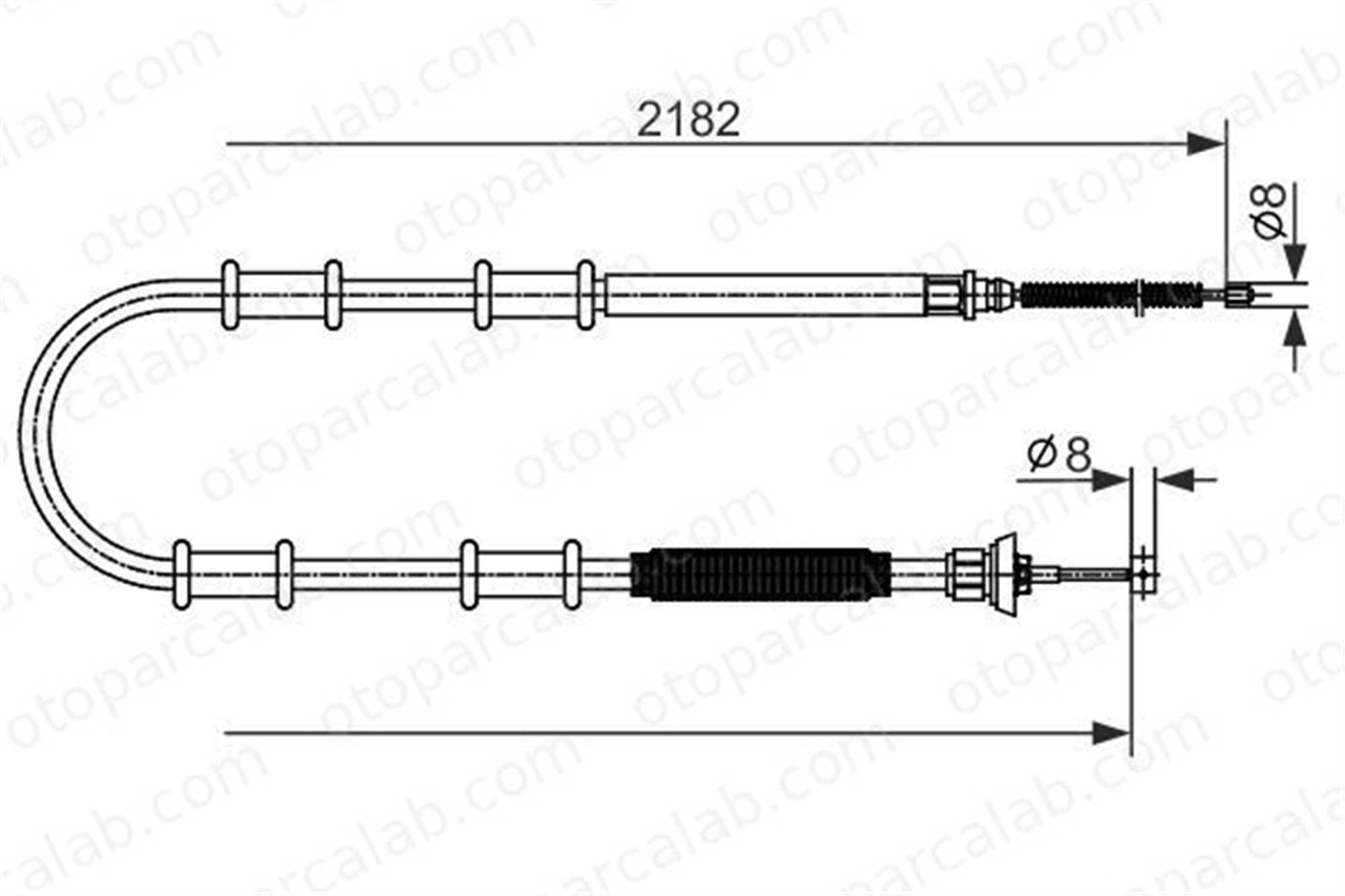 BOSCH 1 987 482 594 El Fren Teli Arka Sağ veya Sol FIAT DOBLO Cargo DOBLO Minibüs/Otobüs 1987482594 51868726
