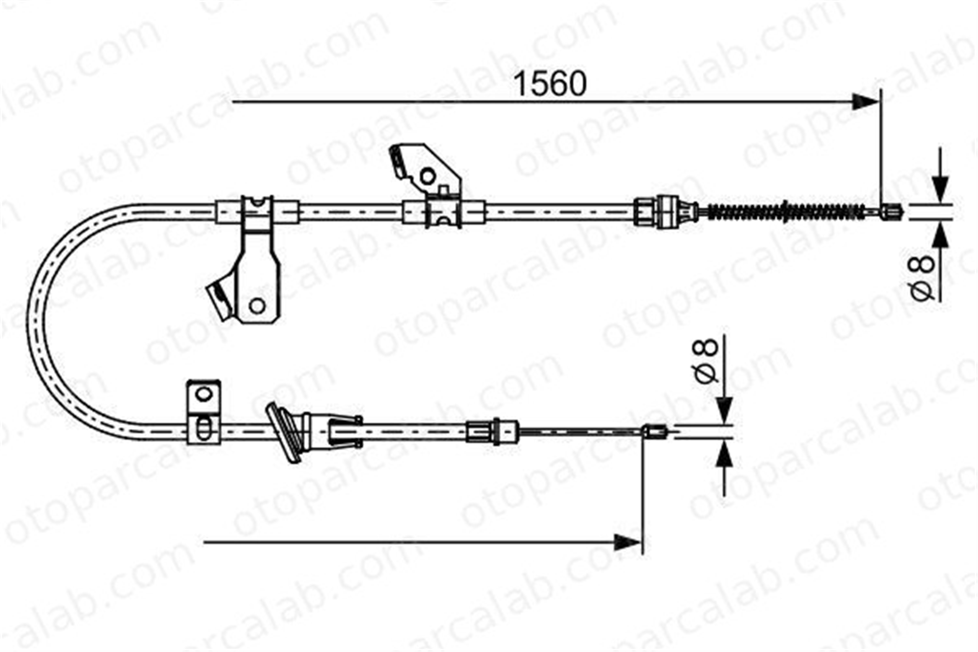 BOSCH 1 987 482 626 El Fren Teli Arka Sağ veya Sol MITSUBISHI COLT VI SMART FORFOUR 1987482626 MR955256