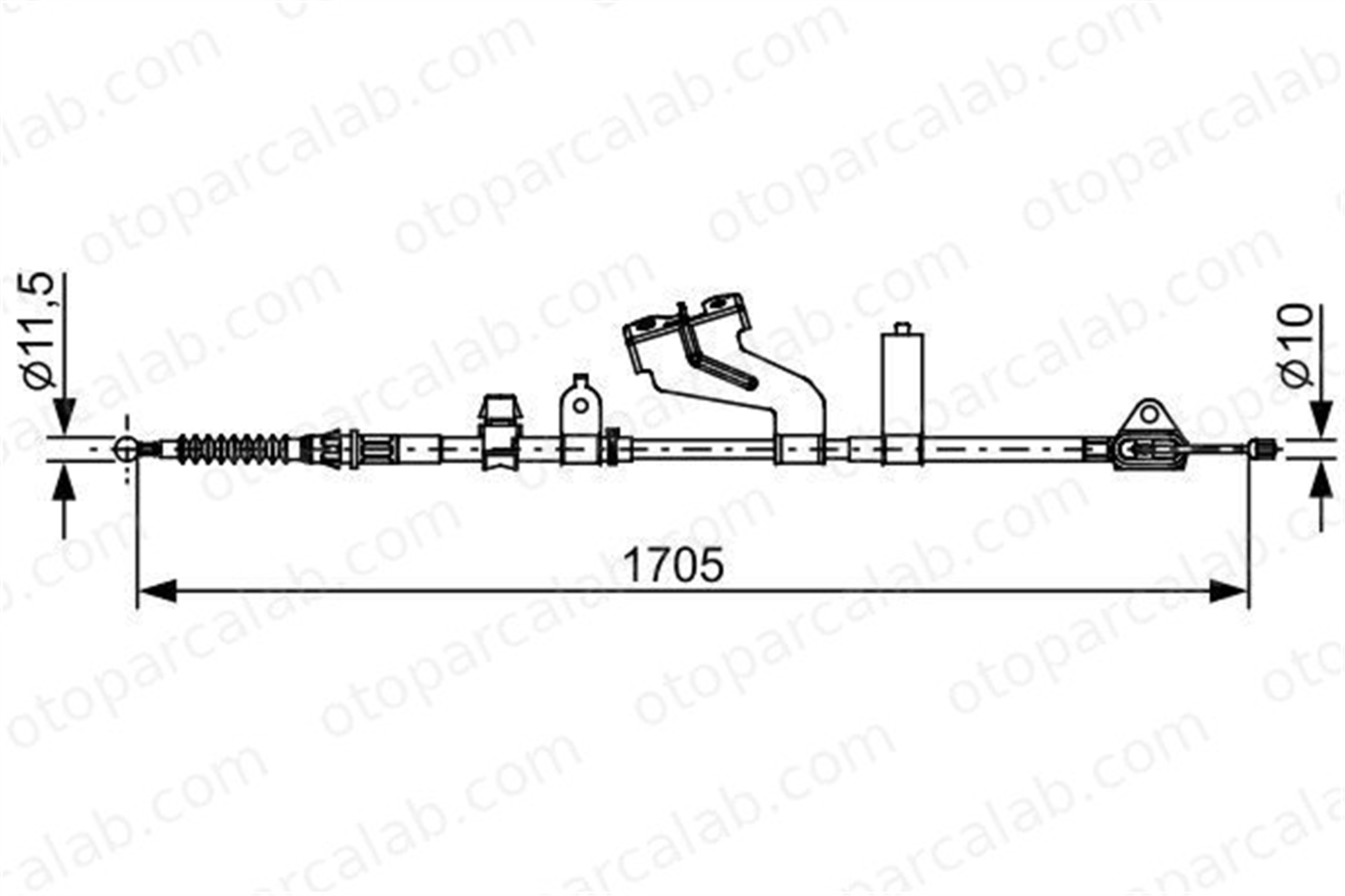 BOSCH 1 987 482 654 El Fren Teli Arka Sağ veya Sol TOYOTA YARIS YARIS Kasa/eğik arka 1987482654 464300D210