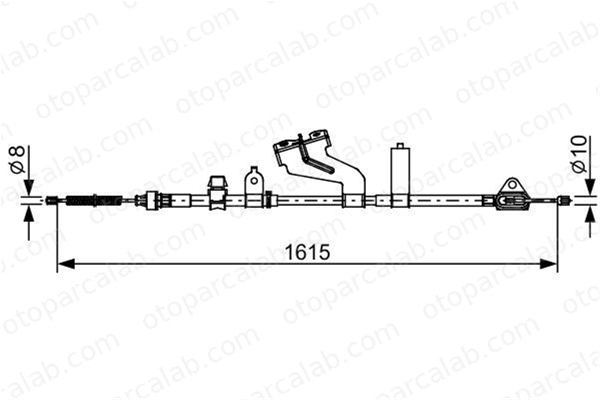 BOSCH 1 987 482 656 El Fren Teli Arka Sol TOYOTA YARIS YARIS Kasa/eğik arka 1987482656 464300D200