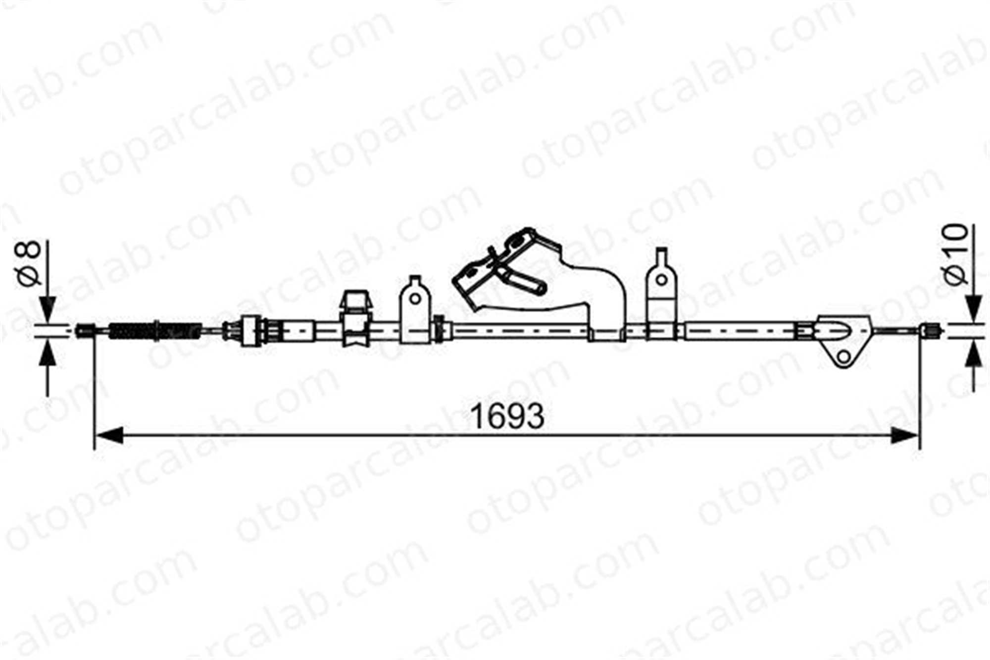 BOSCH 1 987 482 657 El Fren Teli Arka Sağ veya Sol TOYOTA YARIS YARIS Kasa/eğik arka 1987482657 464200D200