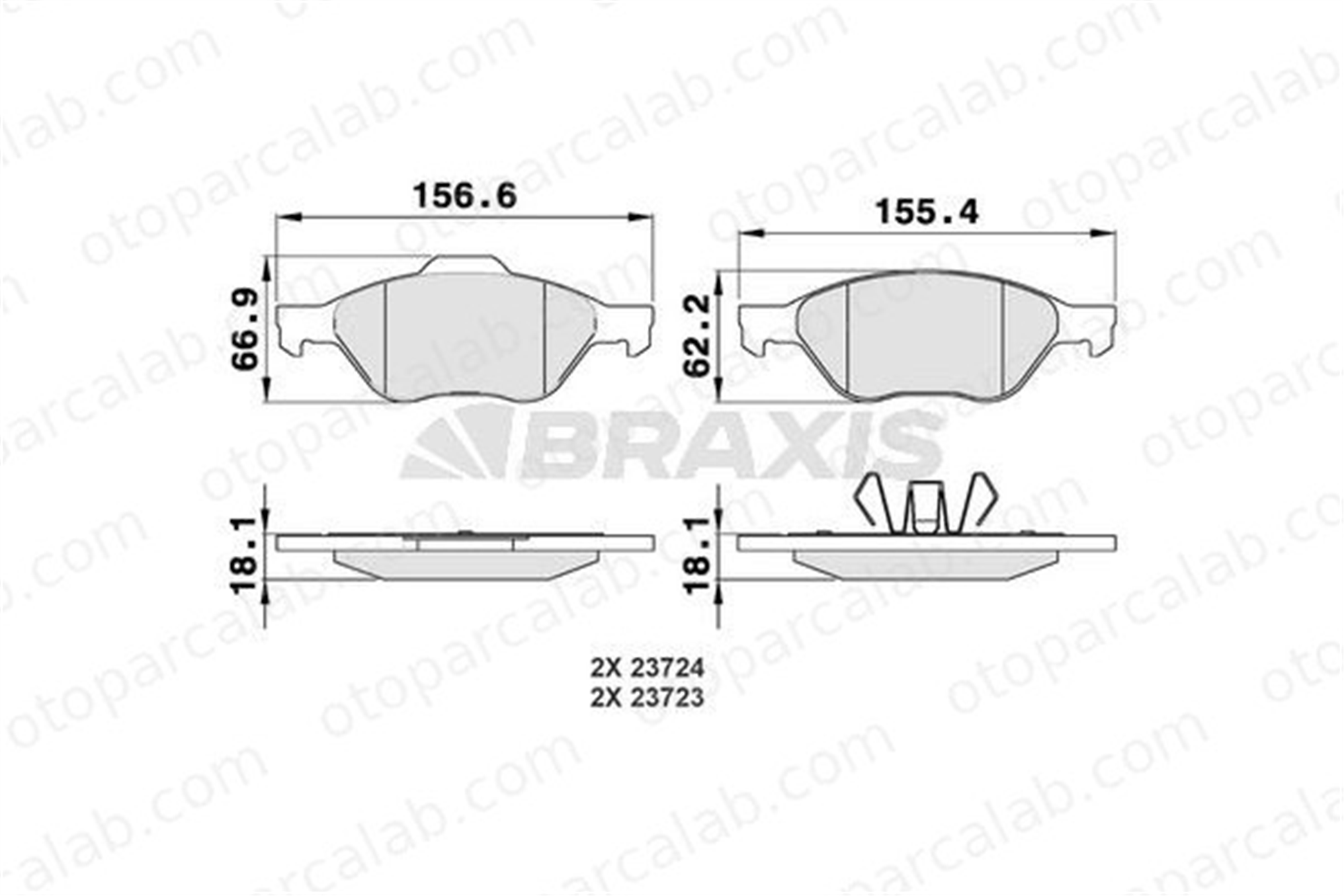 BRAXIS AA0010 Fren Disk Balata Ön VOLVO V50 S40 II AV6J2K021AA 3M512K021AA