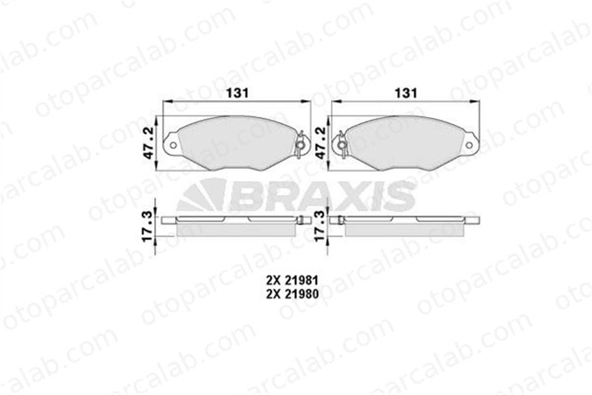 BRAXIS AA0014 Fren Disk Balata Ön RENAULT KANGOO Express KANGOO 7701208142 4106000QAF