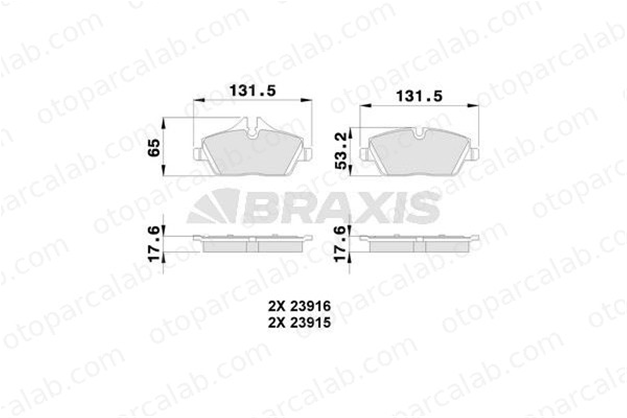 BRAXIS AA0031 Fren Disk Balata Ön BMW 1 MINI MINI 34106884263 34116772892