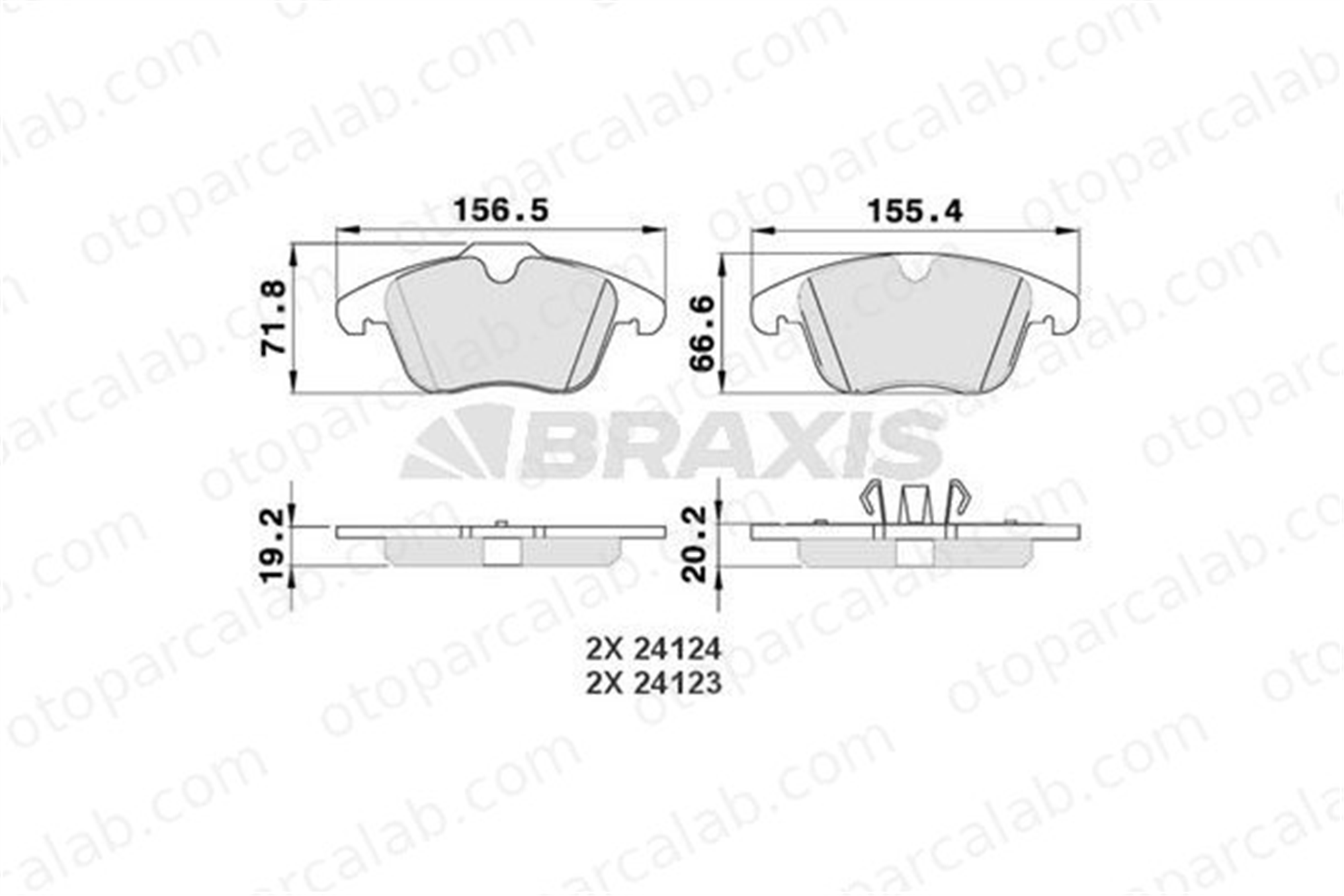 BRAXIS AA0044 Fren Disk Balata Ön VOLVO V70 III S80 II ME6G9J2K021AB LR027309