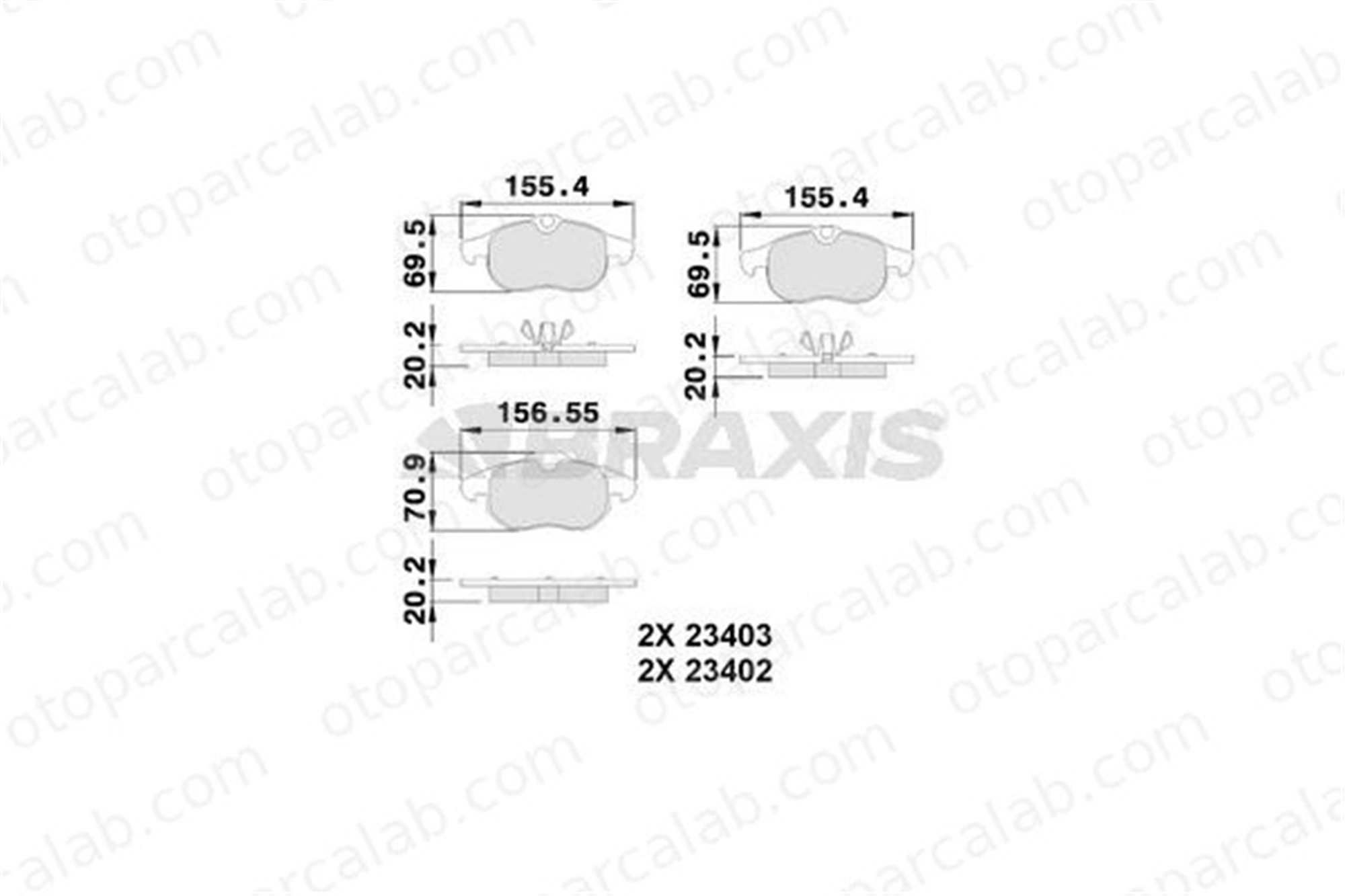 BRAXIS AA0045 Fren Disk Balata Ön OPEL VECTRA C VECTRA C GTS 1605139 1605136