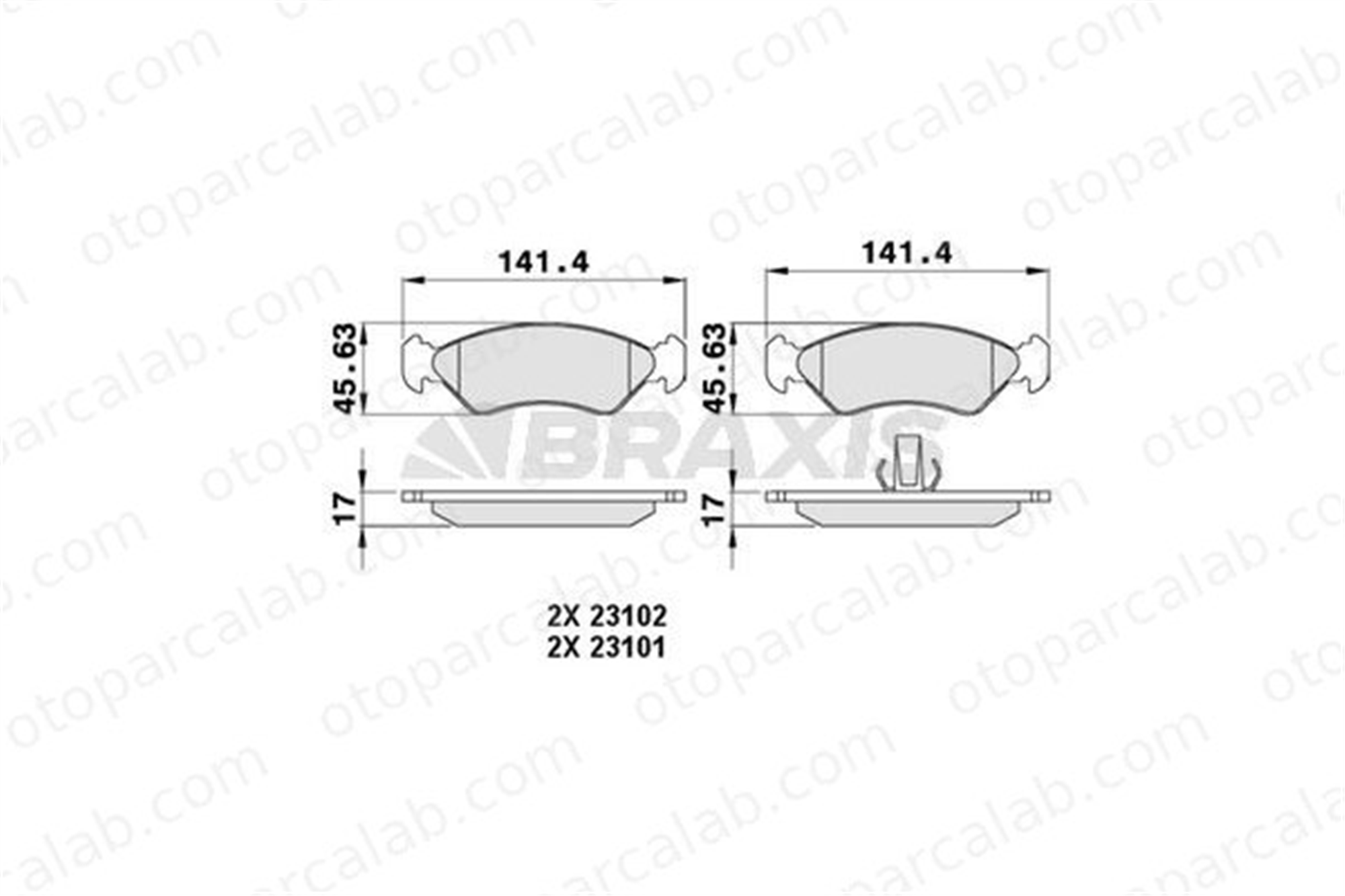 BRAXIS AA0046 Fren Disk Balata Ön FORD FIESTA IV FIESTA III 96FB2K021AA 1010502