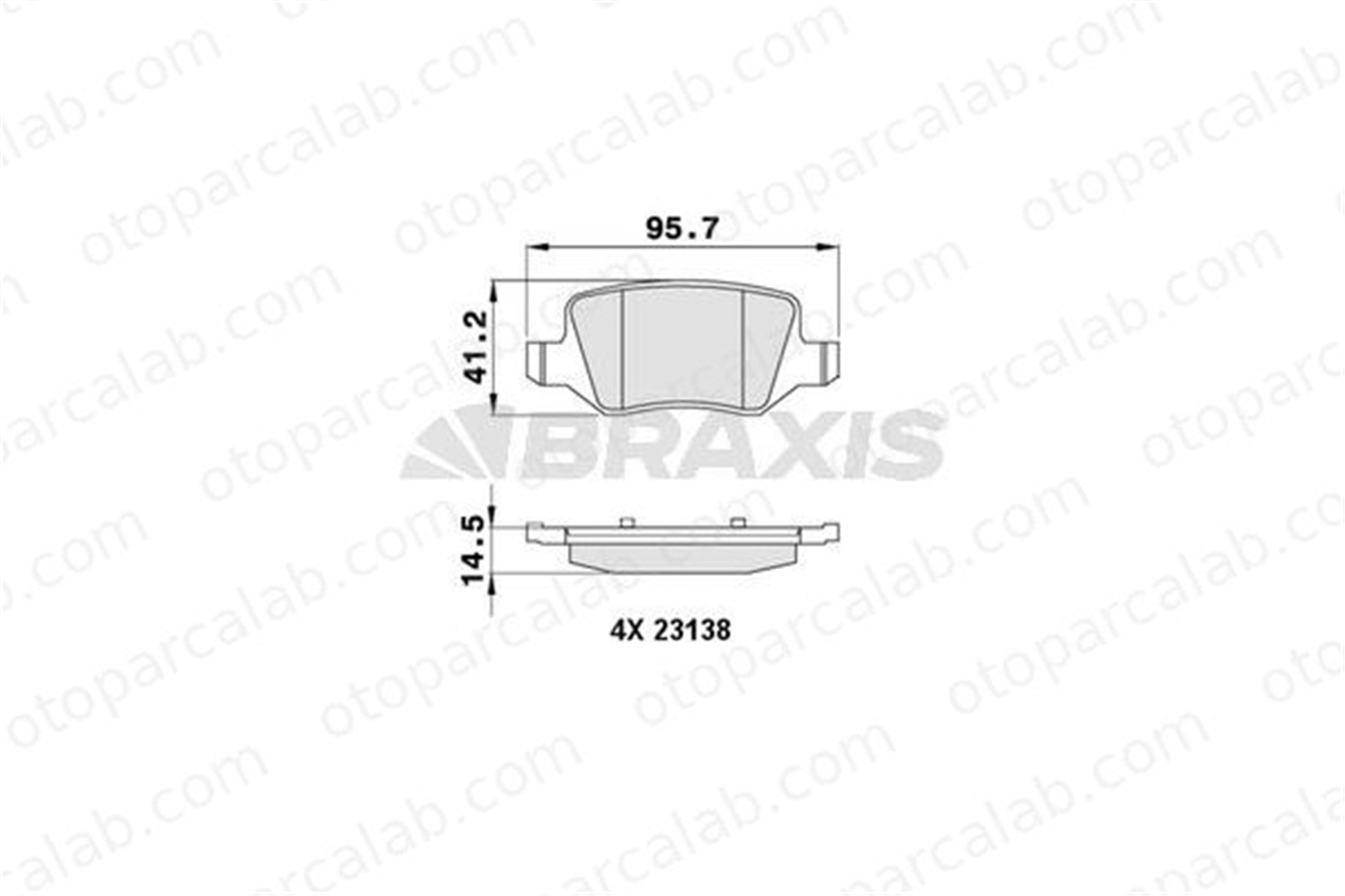 BRAXIS AA0047 Fren Disk Balata Arka MERCEDES-BENZ A-SERISI B-SERISI Sports Tourer A1684200420 1684200420