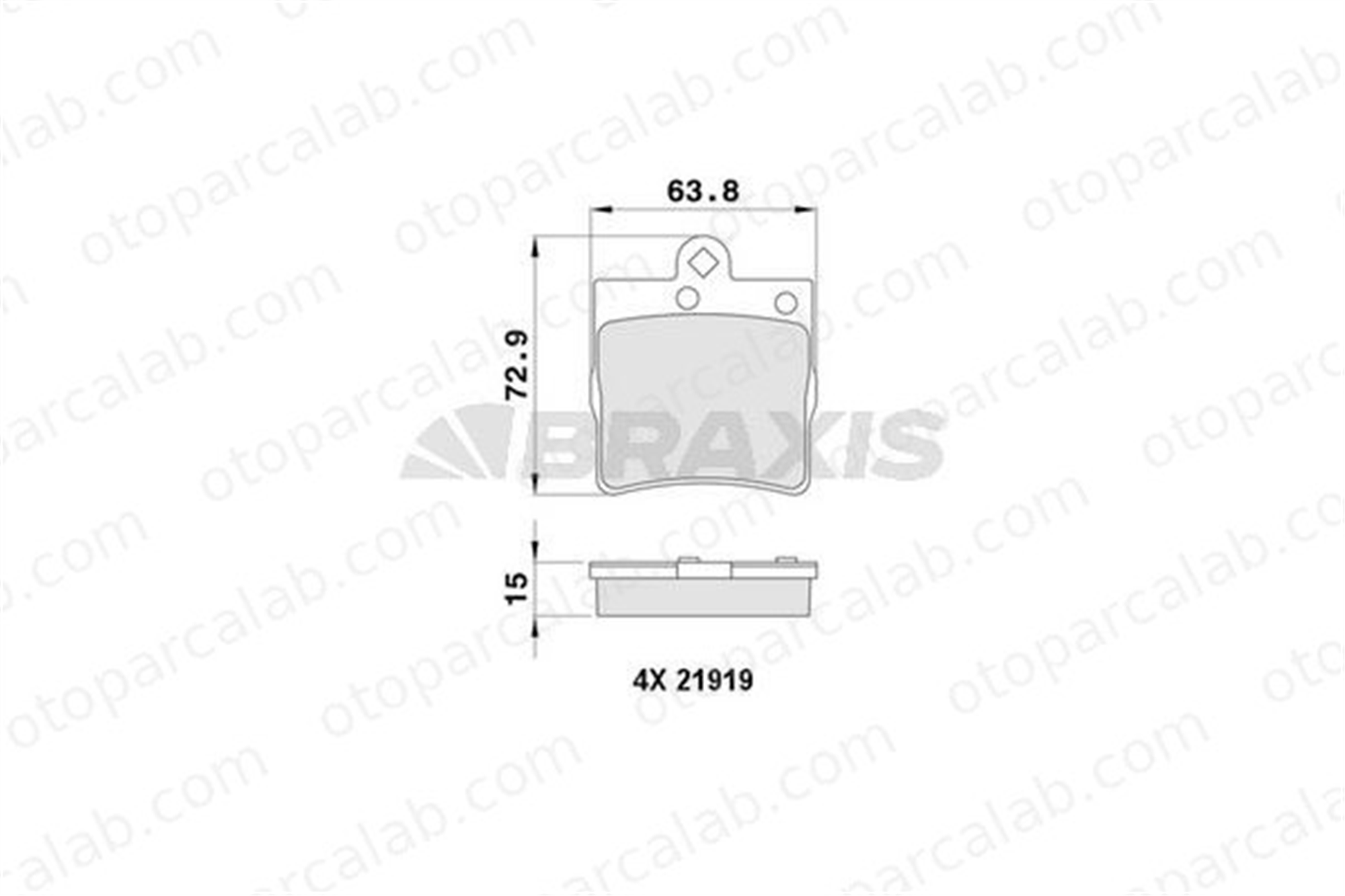 BRAXIS AA0053 Fren Disk Balata Arka MERCEDES-BENZ C-SERISI T-Model E-SERISI A0044209120 5139902AA