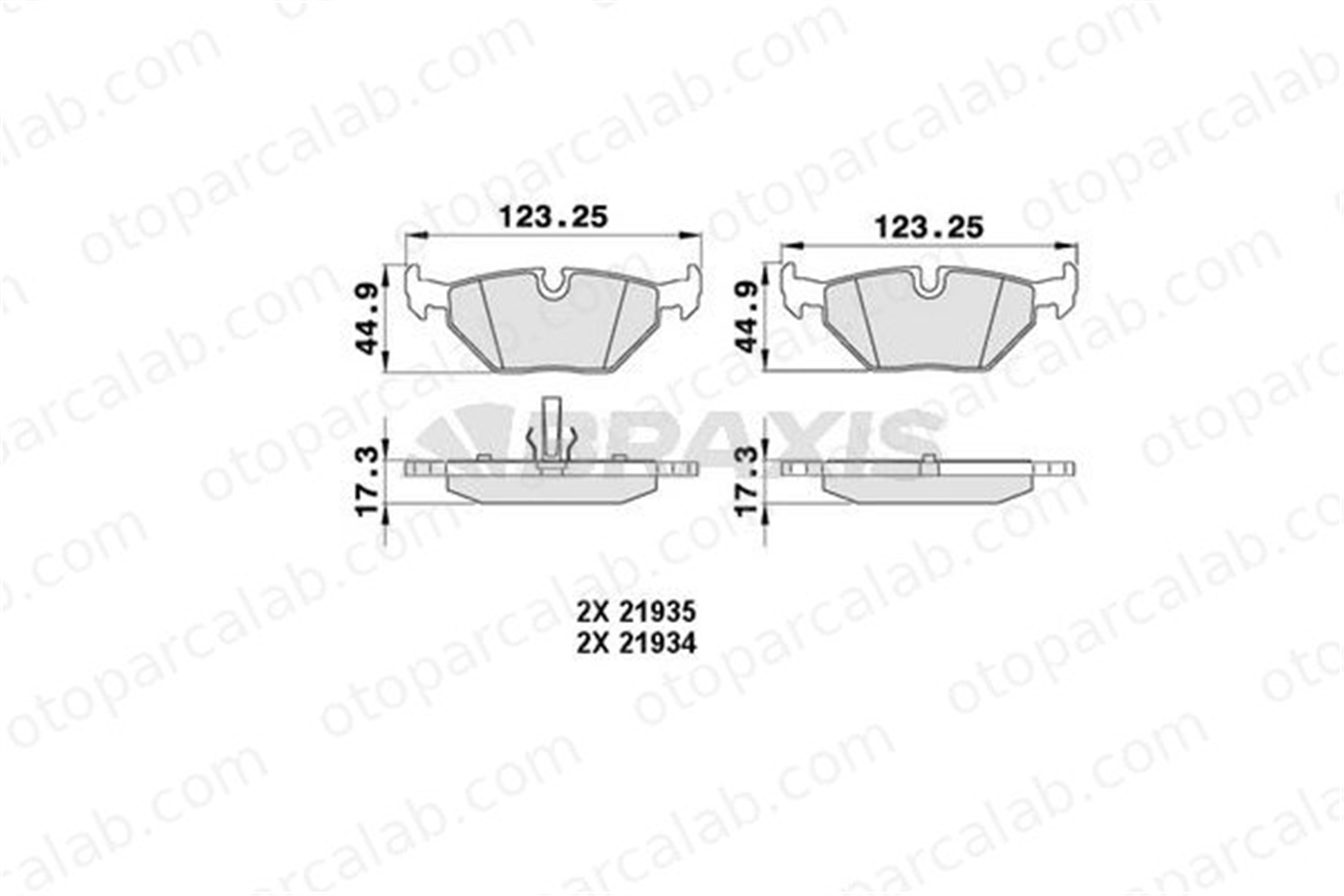 BRAXIS AA0056 Fren Disk Balata Arka BMW 3 SAAB 9-5 Station wagon 34214398213 34216778168