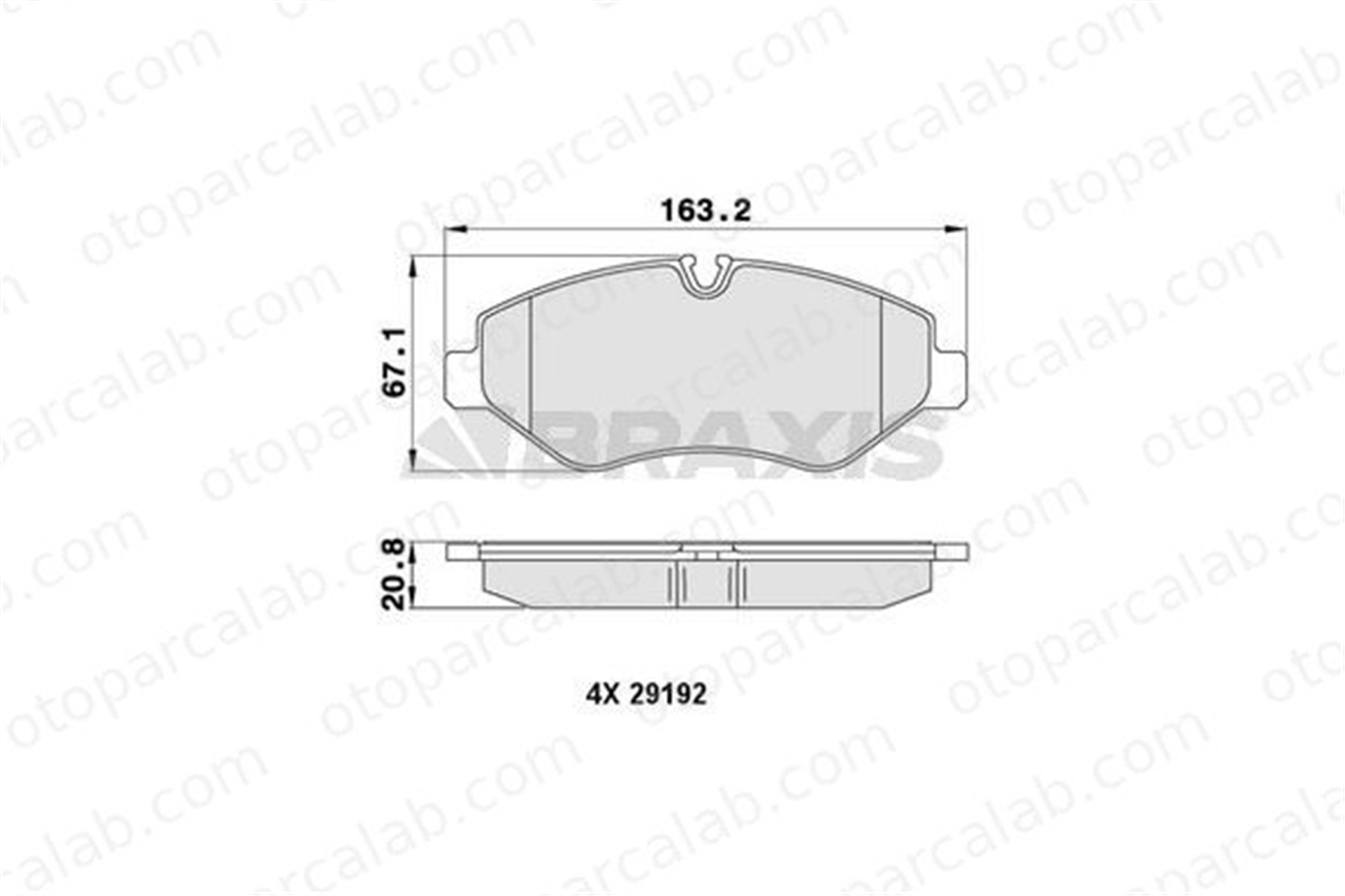 BRAXIS AA0059 Fren Disk Balata Ön MERCEDES-BENZ SPRINTER 3,5-t Platform şasi SPRINTER 3,5-t Panelvan/Van 2E0698151 A9064210400