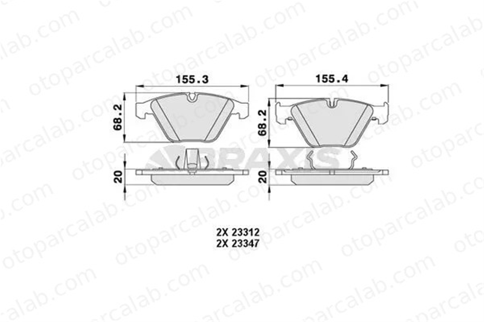 BRAXIS AA0067 Fren Disk Balata Ön BMW 5 5 Touring 34116794917 34112283865