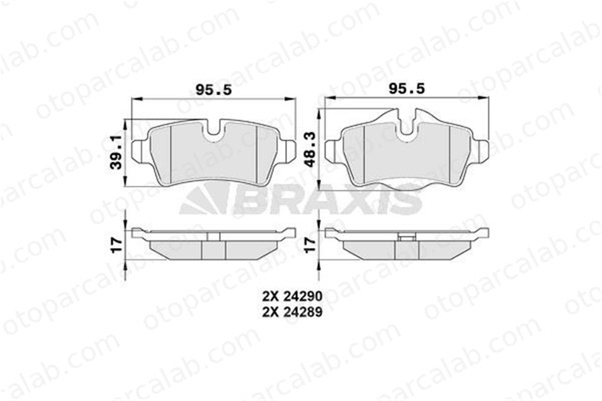BRAXIS AA0101 Fren Disk Balata Arka MINI MINI MINI CLUBMAN 34216778327 34216772894
