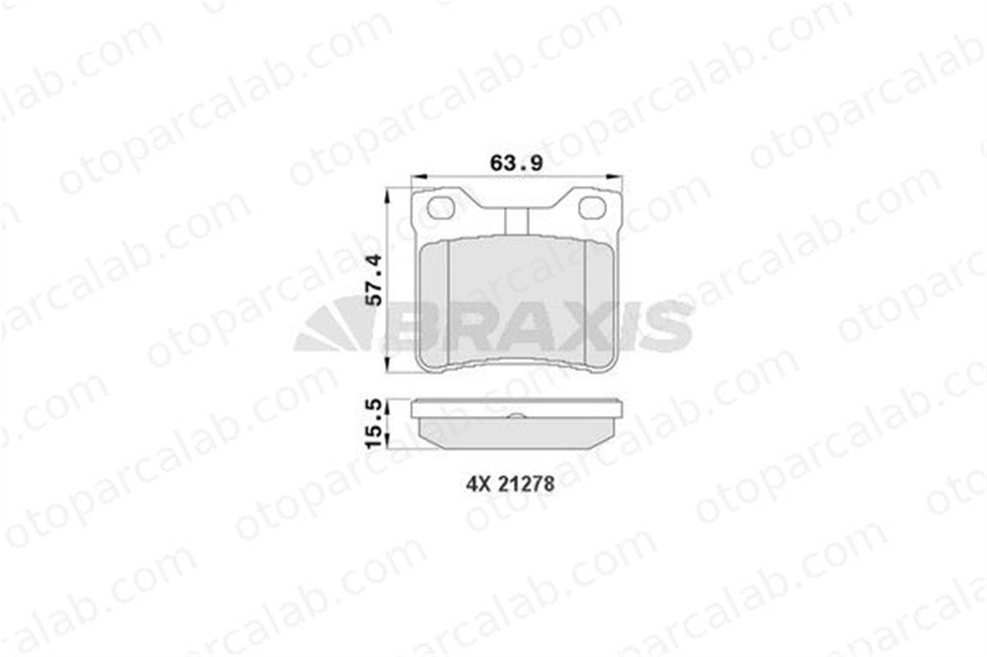 BRAXIS AA0113 Fren Disk Balata Arka PEUGEOT 406 Break 406 425130 A0034200020