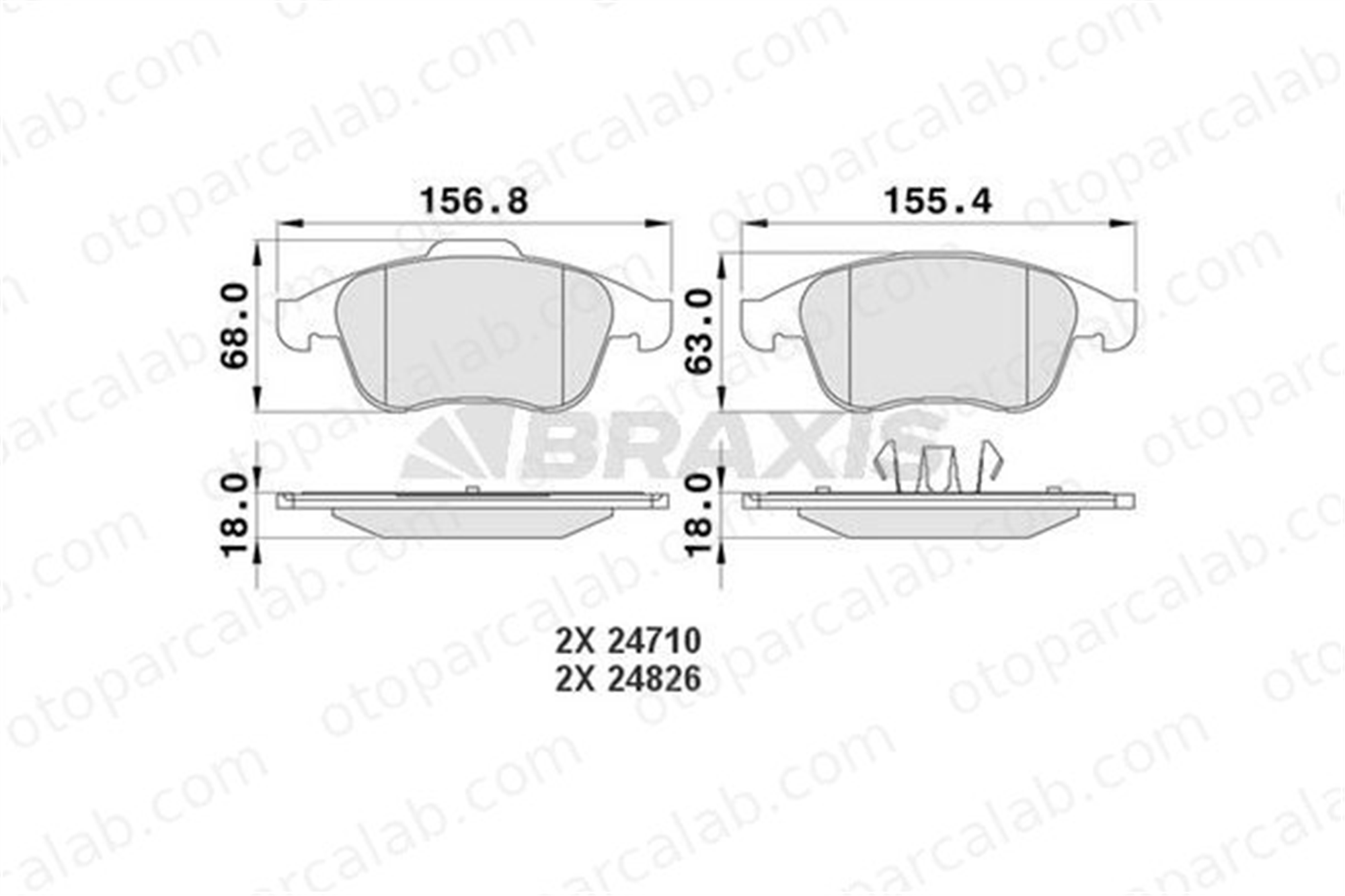 BRAXIS AA0116 Fren Disk Balata Ön RENAULT SCÉNIC III GRAND SCÉNIC III 410605055R 410607585R