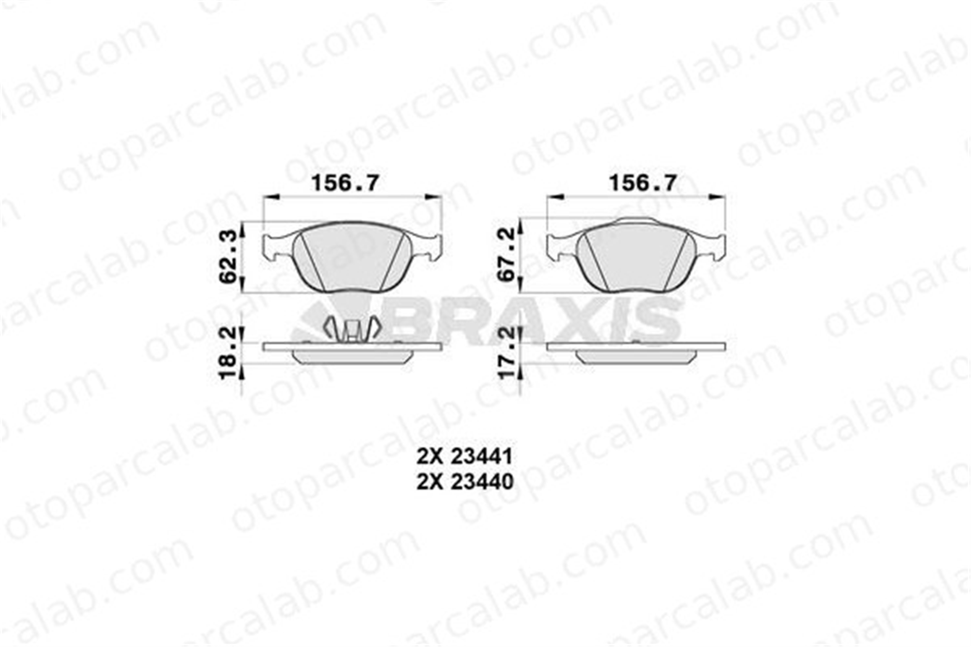BRAXIS AA0124 Fren Disk Balata Ön FORD TOURNEO CONNECT TRANSIT CONNECT 2T142K021AC 4427737
