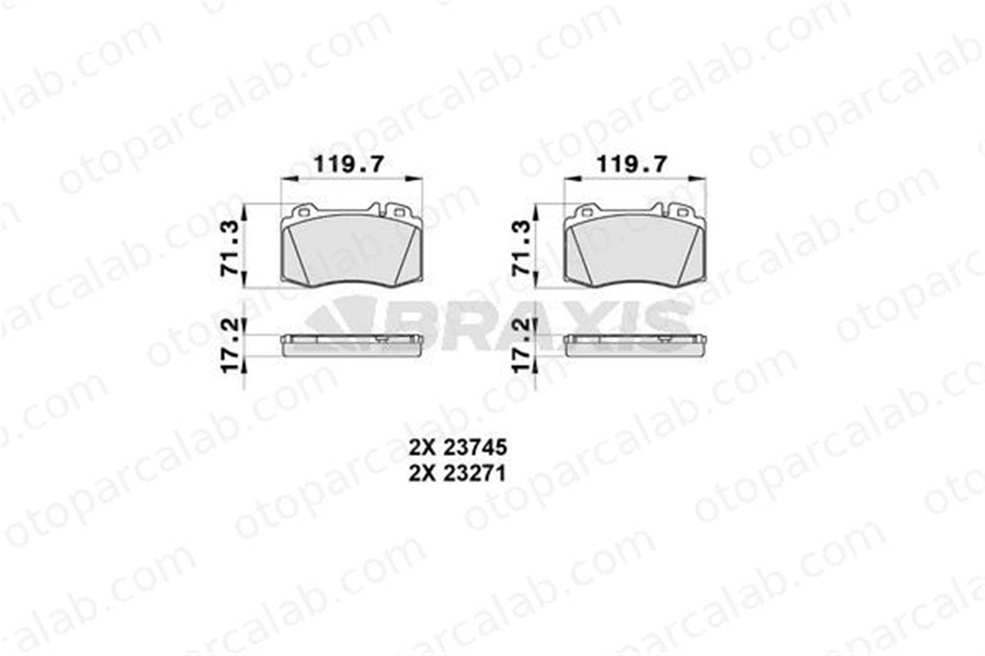 BRAXIS AA0130 Fren Disk Balata Ön MERCEDES-BENZ E-SERISI T-Model SL A0064201220 34205820