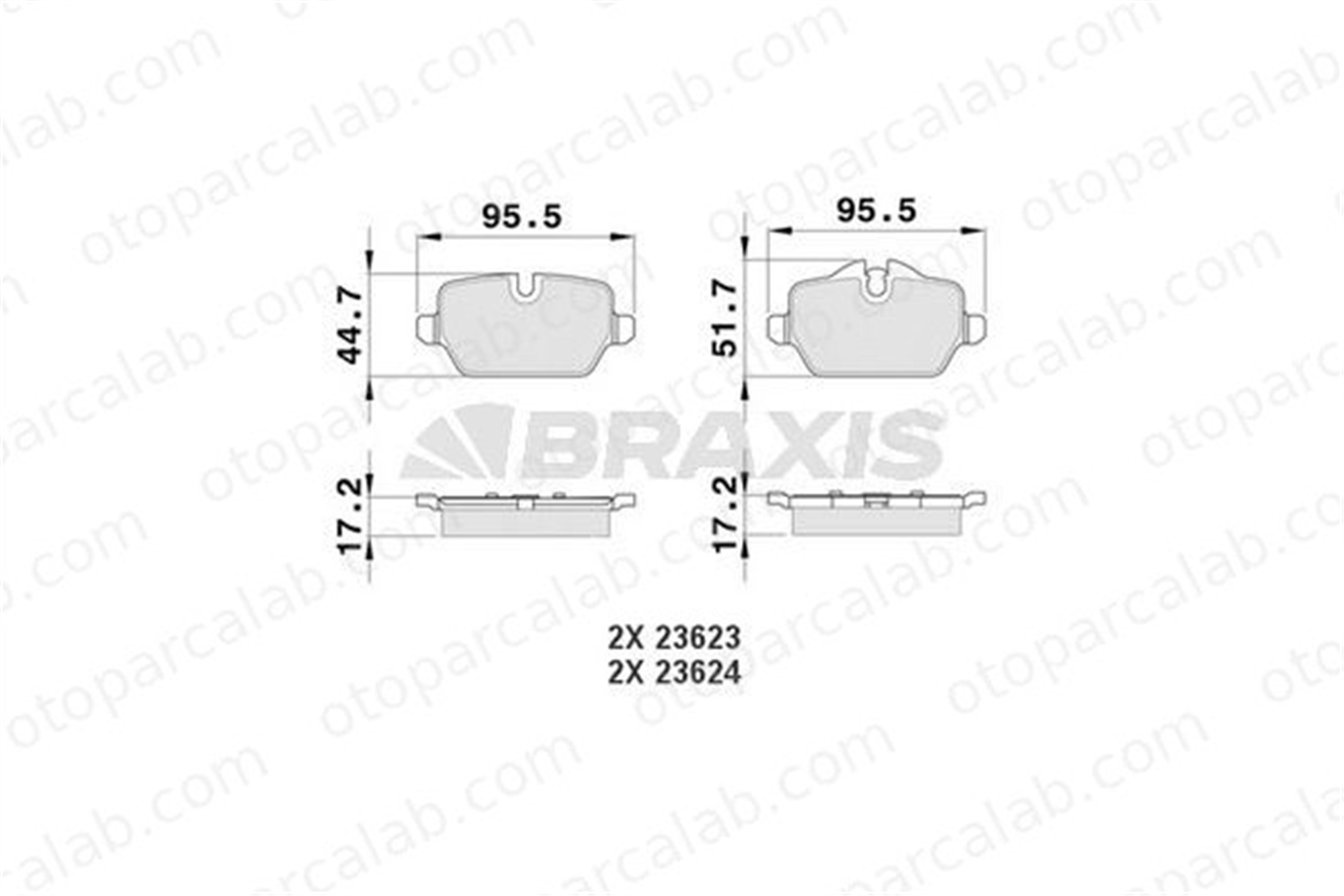 BRAXIS AA0133 Fren Disk Balata Arka BMW 1 3 34216788183 34216767145