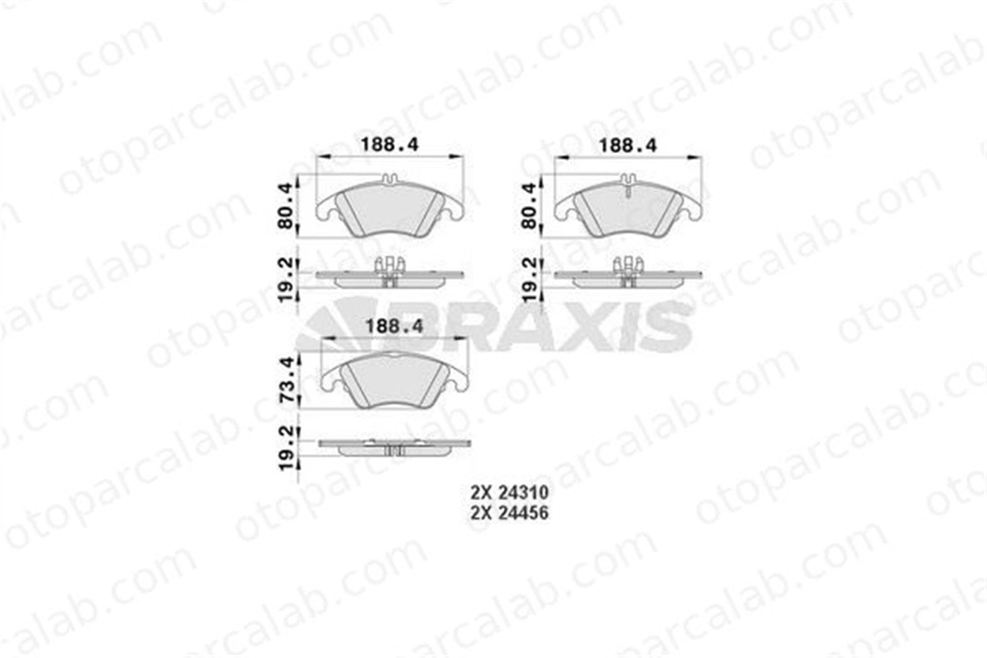 BRAXIS AA0134 Fren Disk Balata Ön MERCEDES-BENZ E-SERISI E-SERISI T-Model A0074207520 54201020