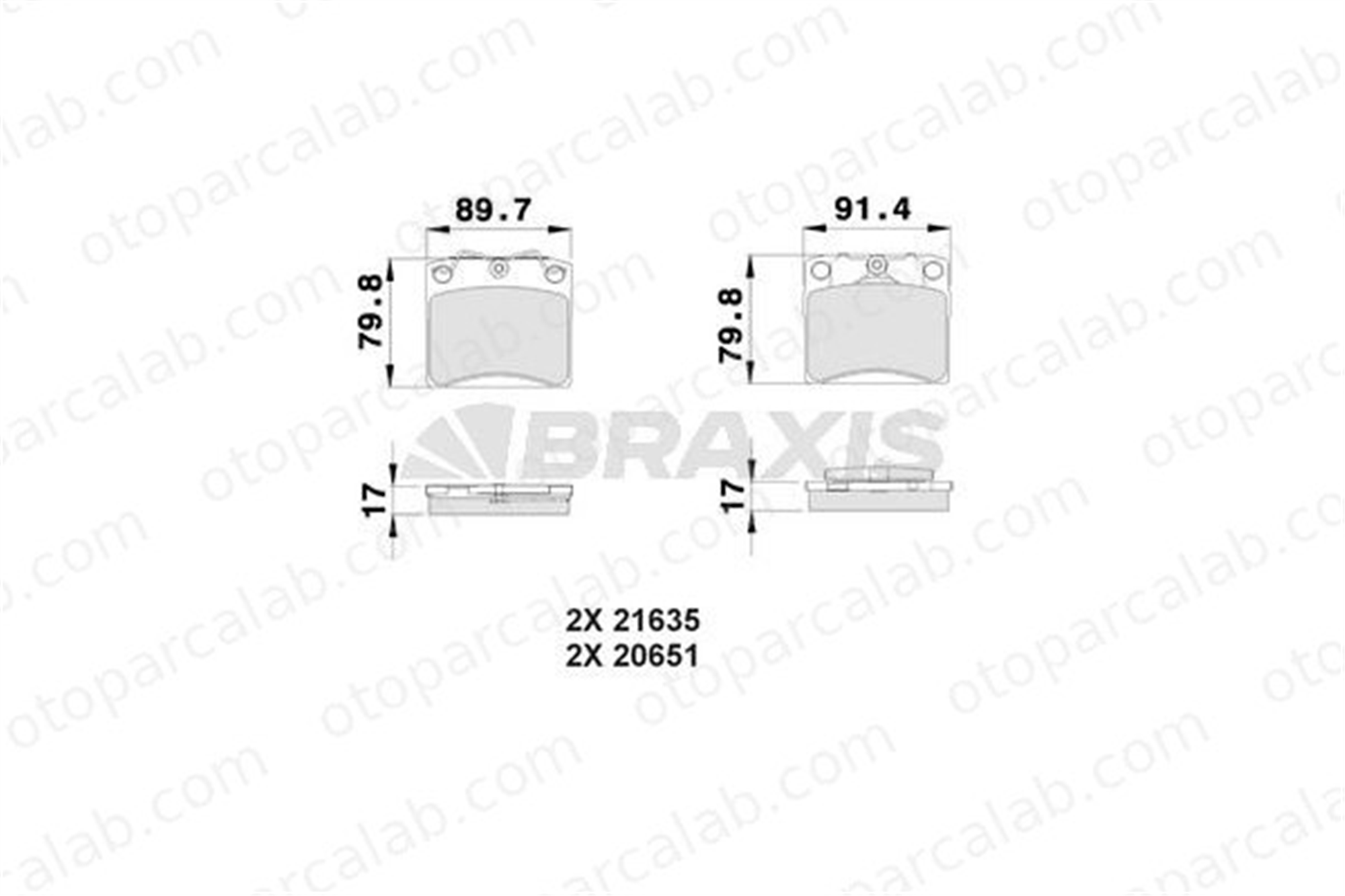 BRAXIS AA0152 Fren Disk Balata Ön VW TRANSPORTER T4 Panelvan/Van TRANSPORTER T4 Minibüs/Otobüs 701698151A 701698151B