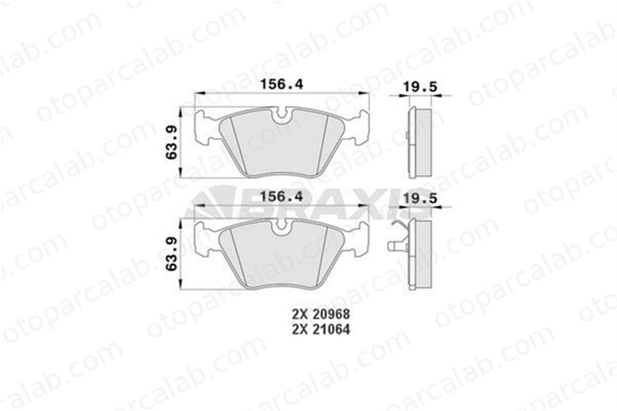 BRAXIS AA0176 Fren Disk Balata Ön BMW 5 5 Touring 34111162535 34112282554